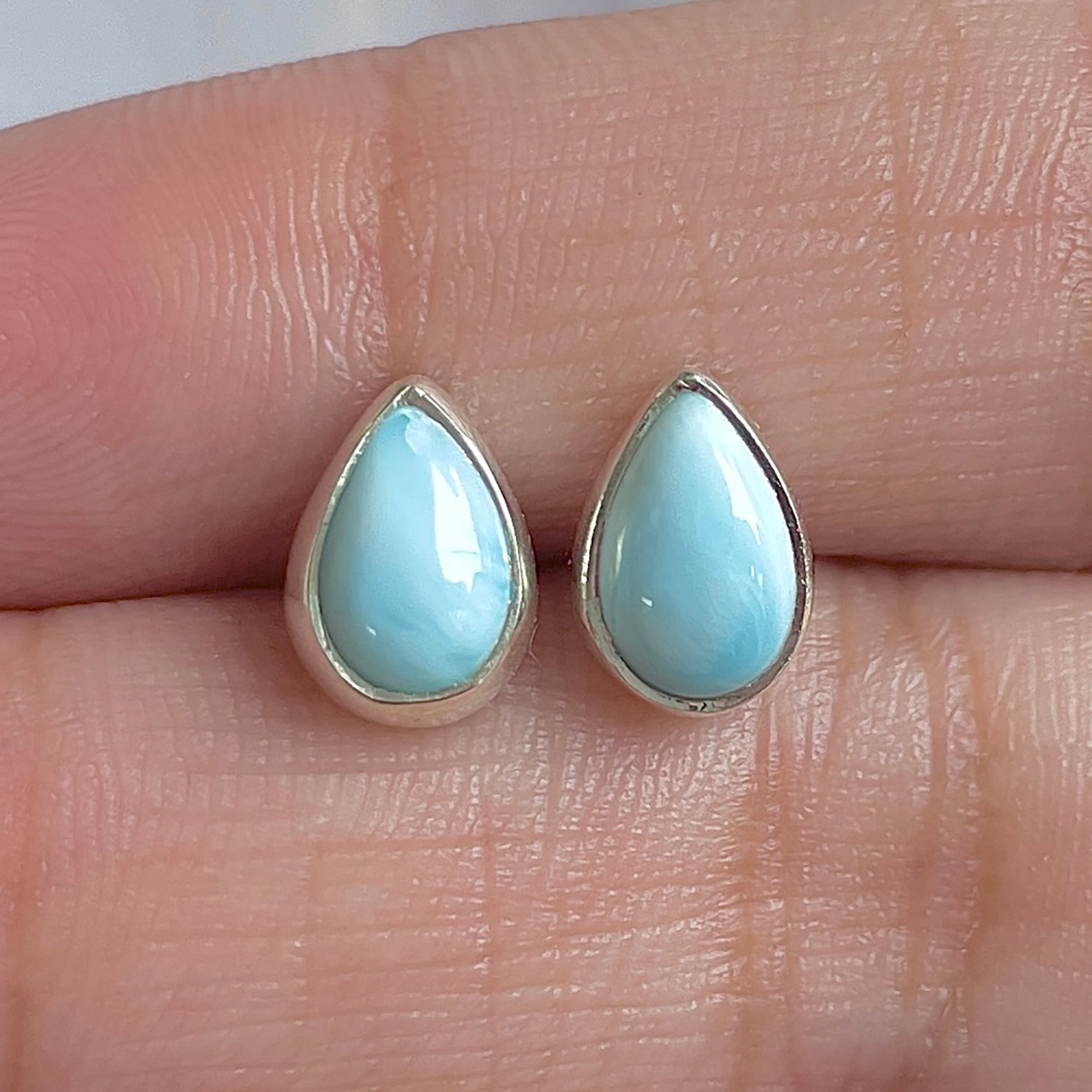 Larimar Stud Earring-(LAR-E-3085.)