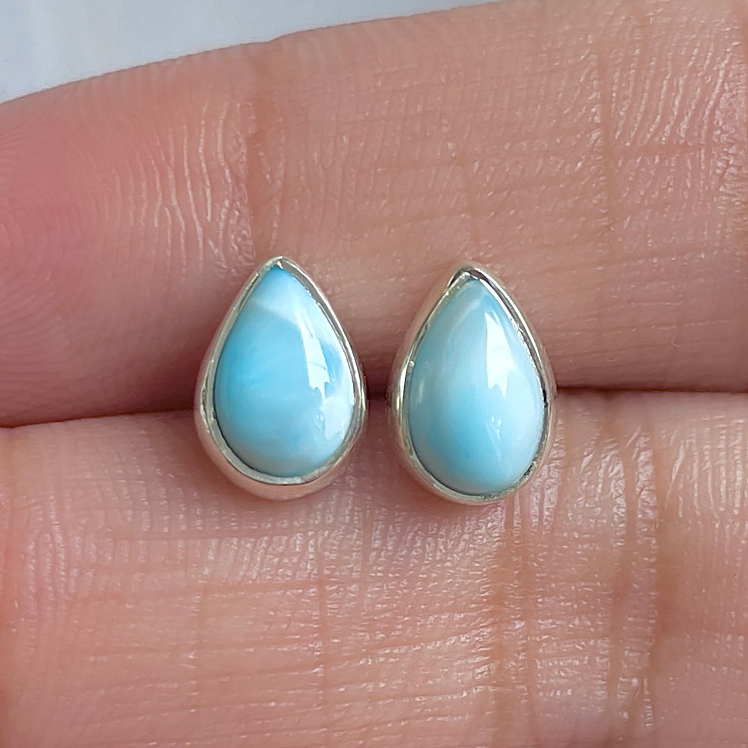 Larimar Stud Earring-(LAR-E-3086.)