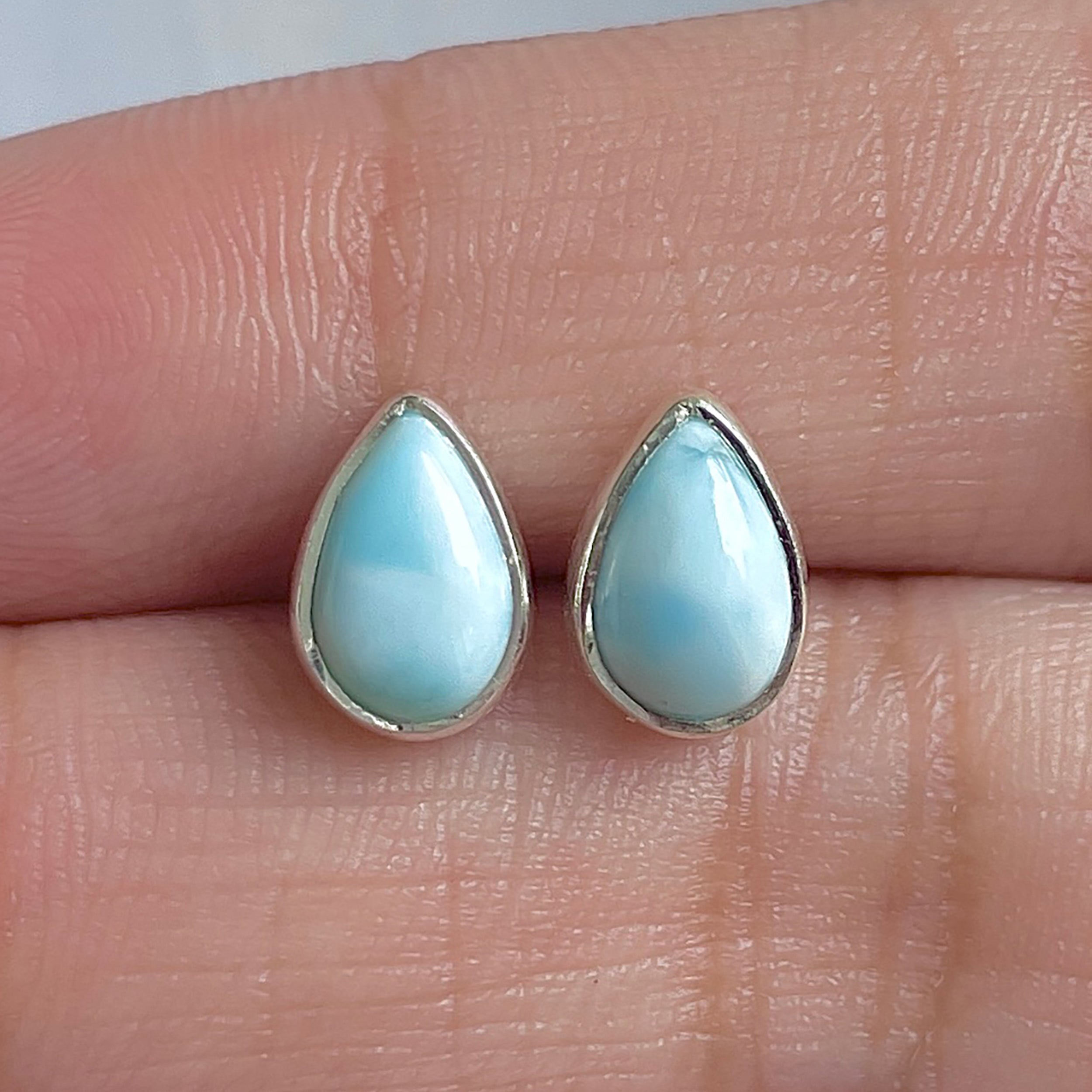 Larimar Stud Earring-(LAR-E-3087.)
