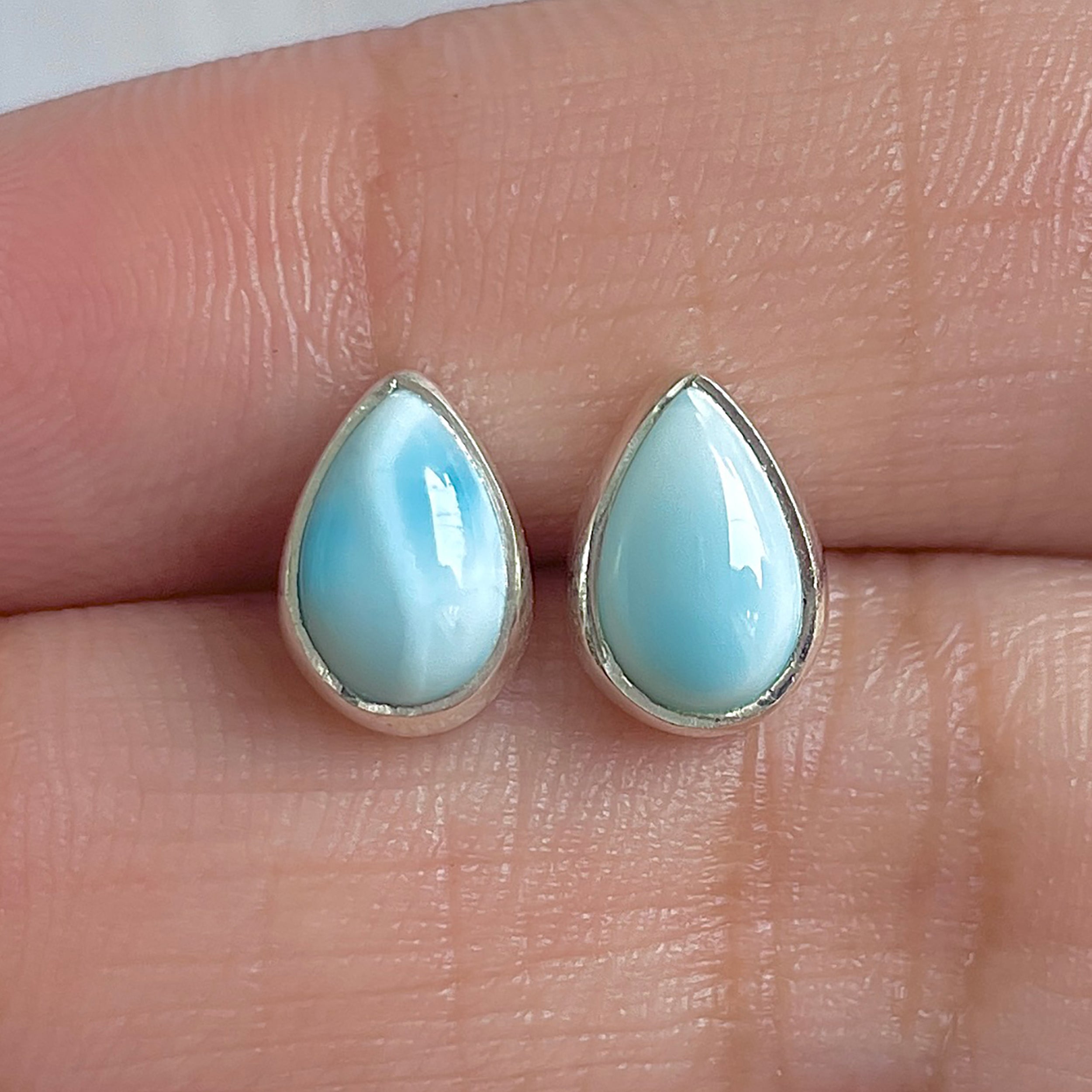 Larimar Stud Earring-(LAR-E-3088.)