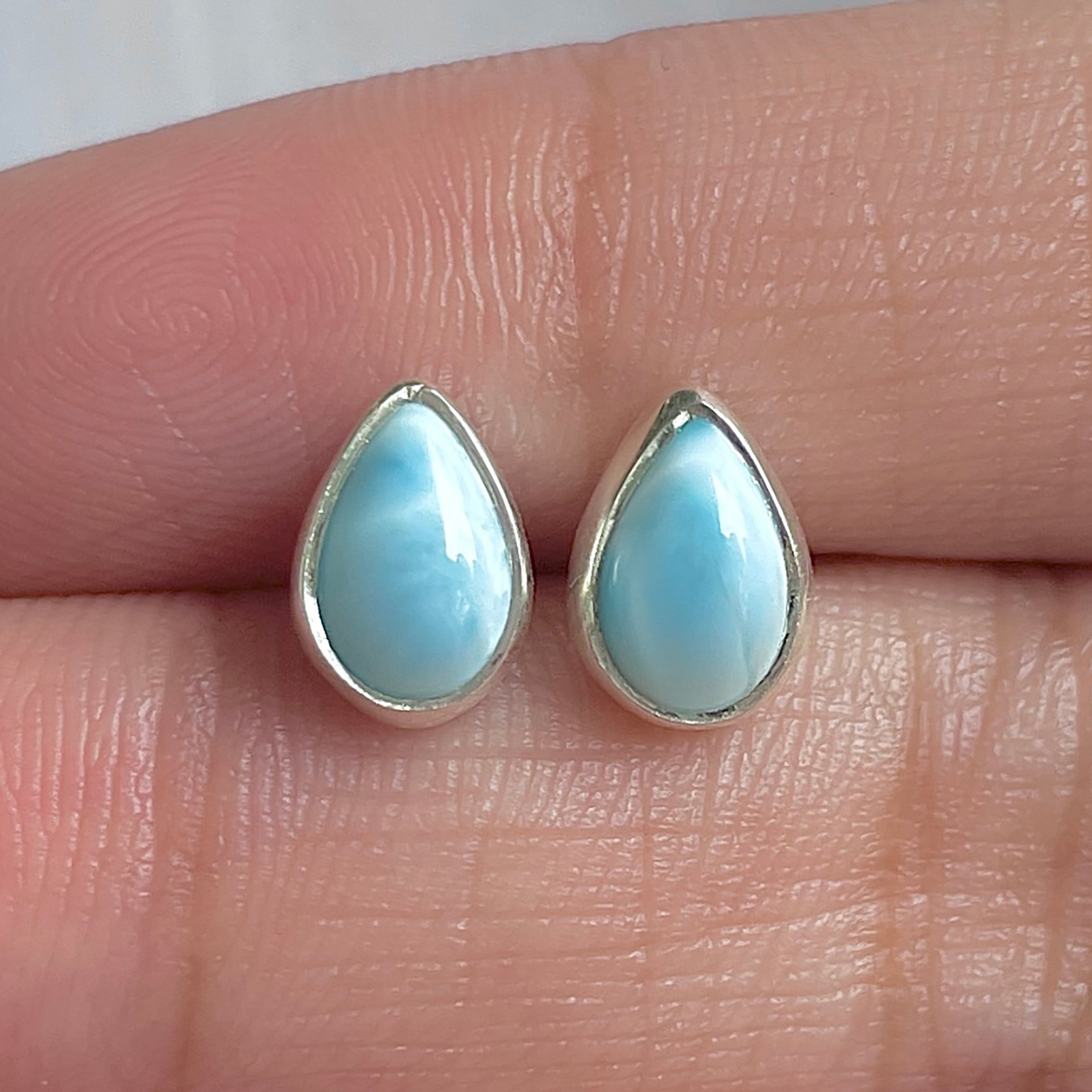 Larimar Stud Earring-(LAR-E-3089.)
