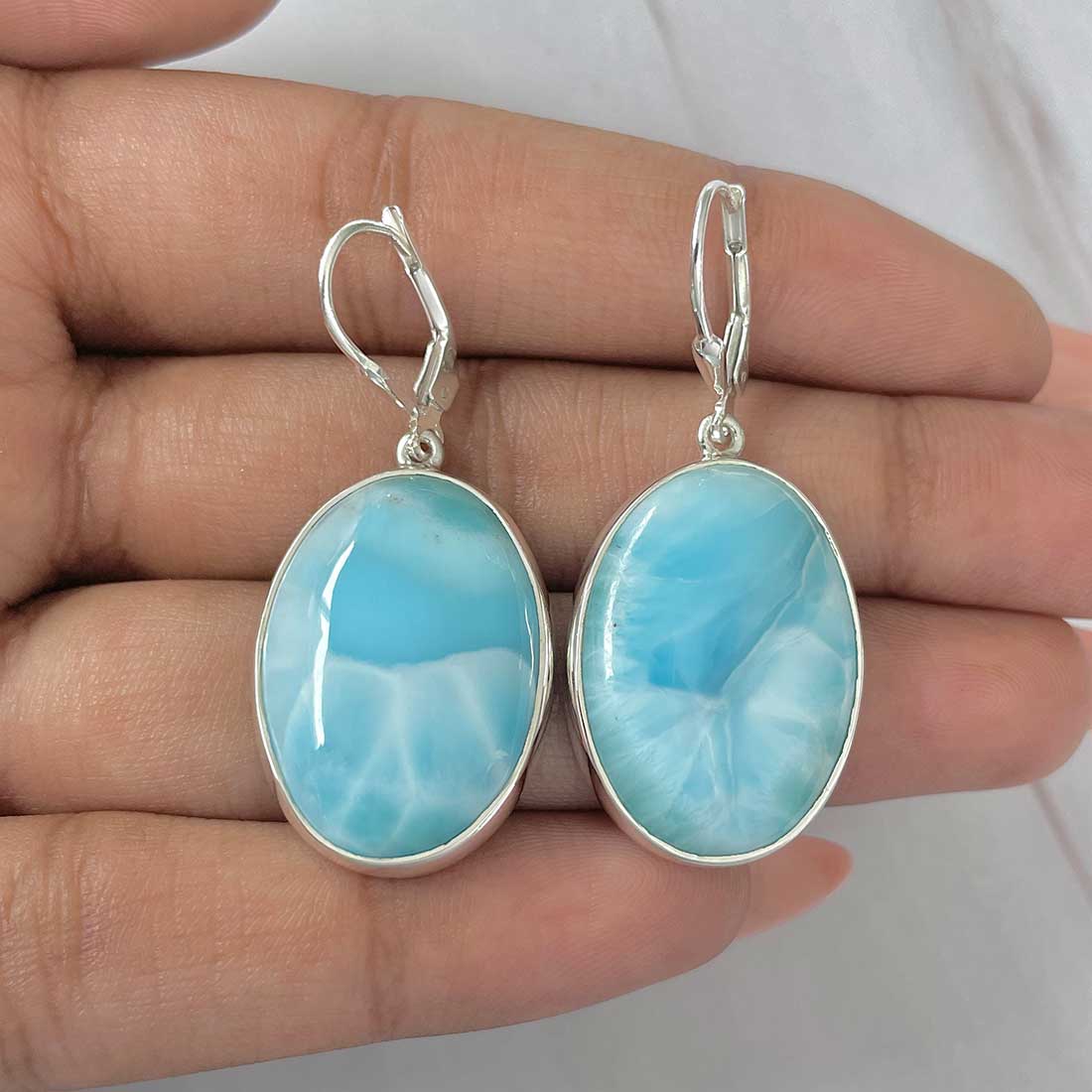 Larimar Earring-(LAR-E-309.)