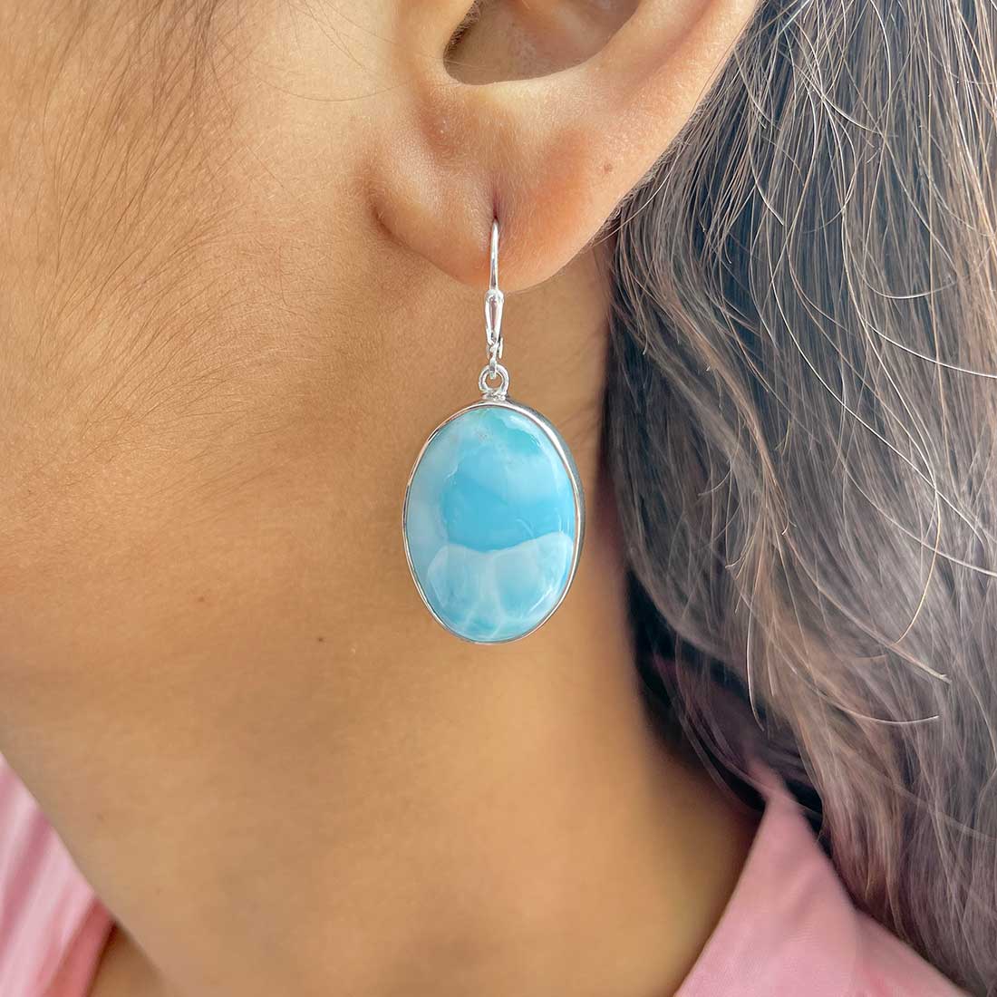 Larimar Earring-(LAR-E-309.)