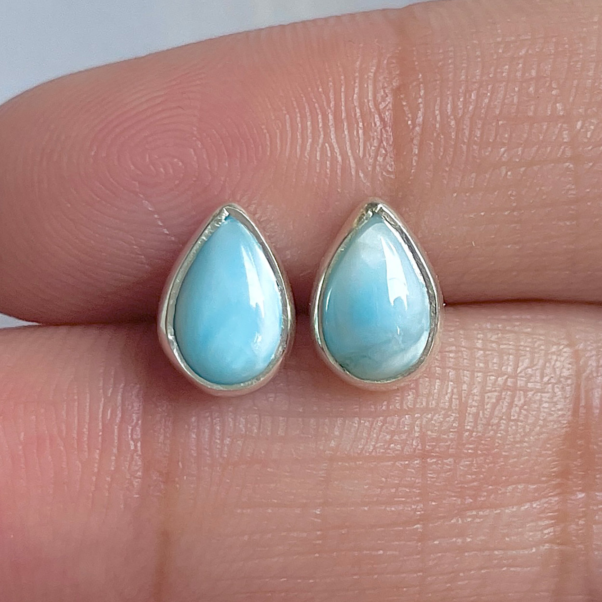 Larimar Stud Earring-(LAR-E-3091.)