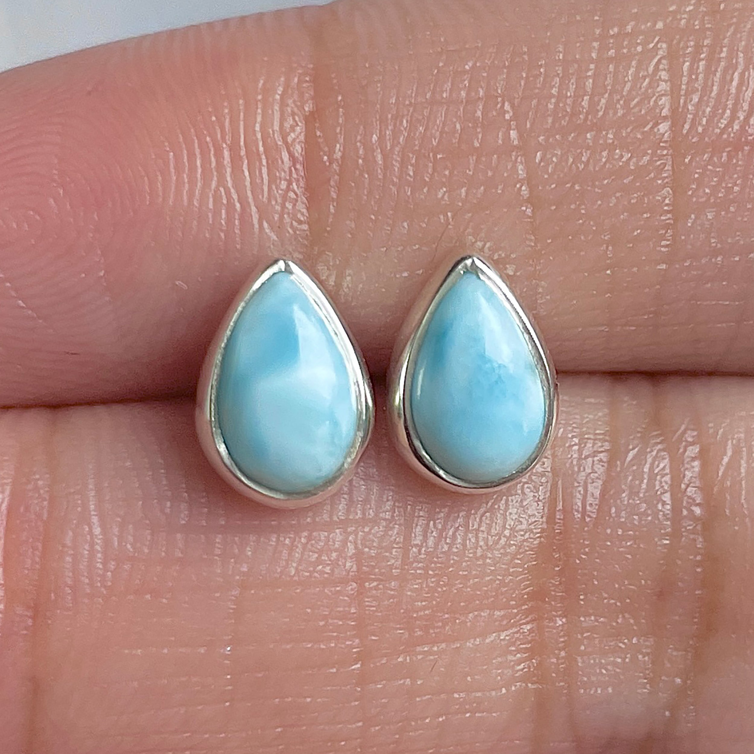 Larimar Stud Earring-(LAR-E-3092.)
