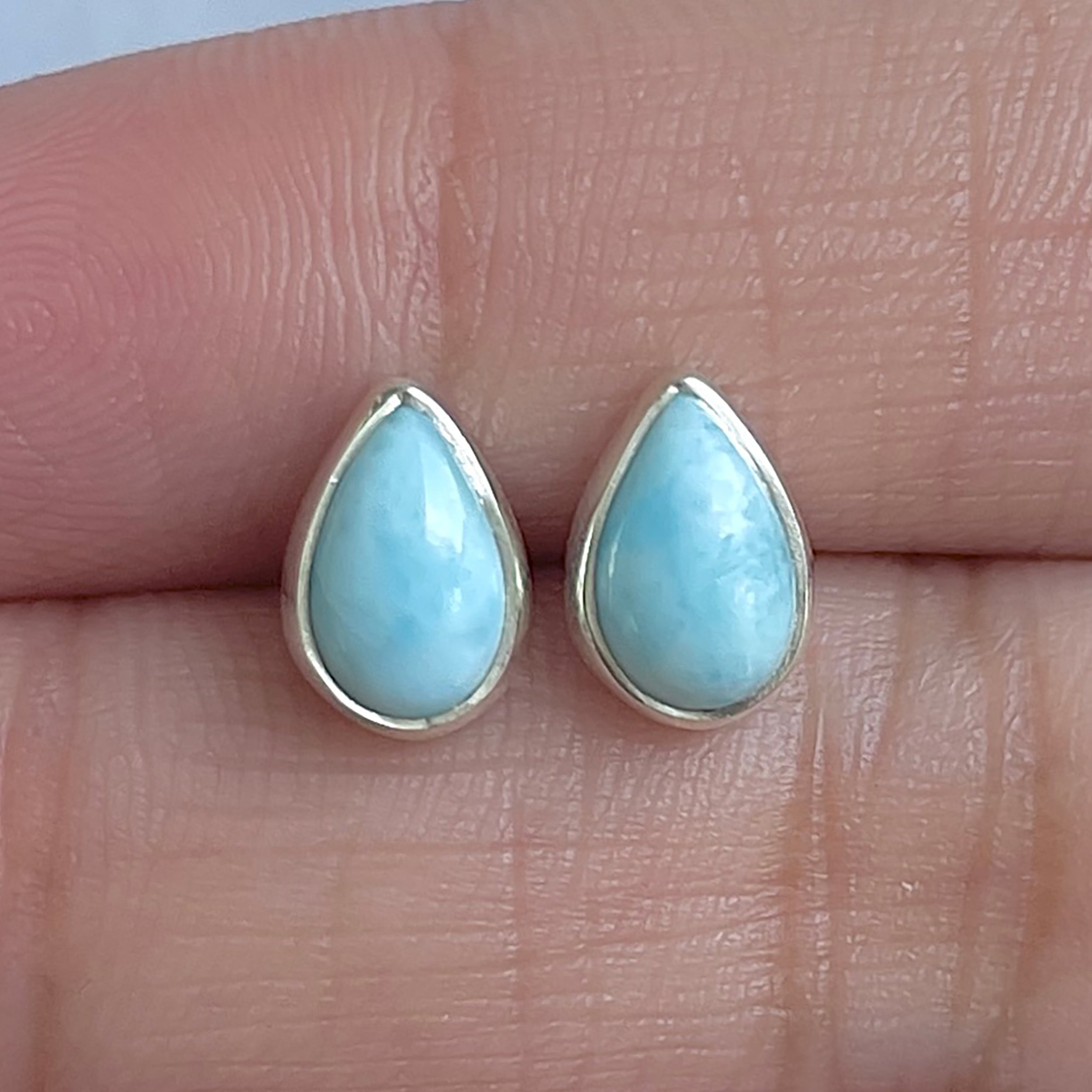 Larimar Stud Earring-(LAR-E-3093.)