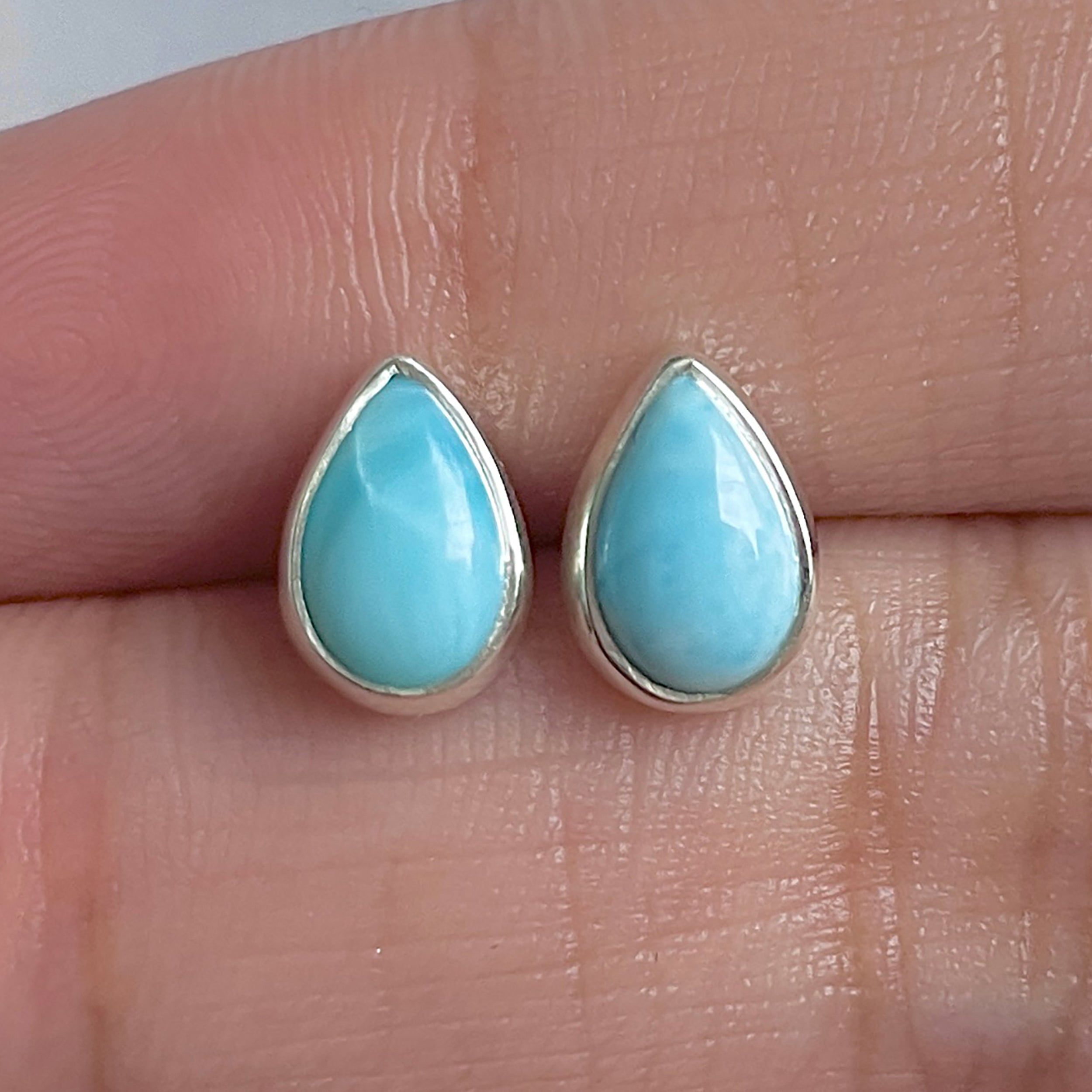 Larimar Stud Earring-(LAR-E-3094.)