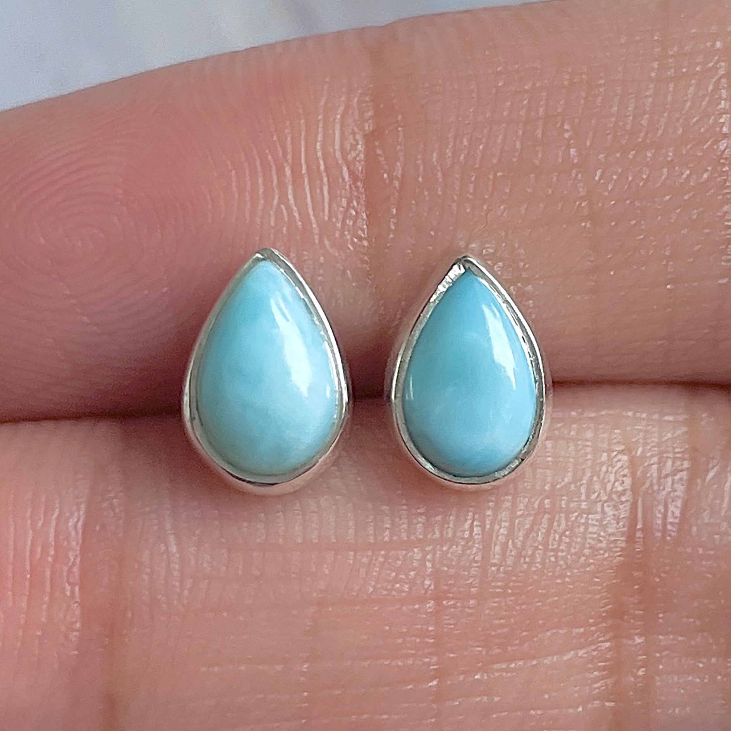 Larimar Stud Earring-(LAR-E-3095.)
