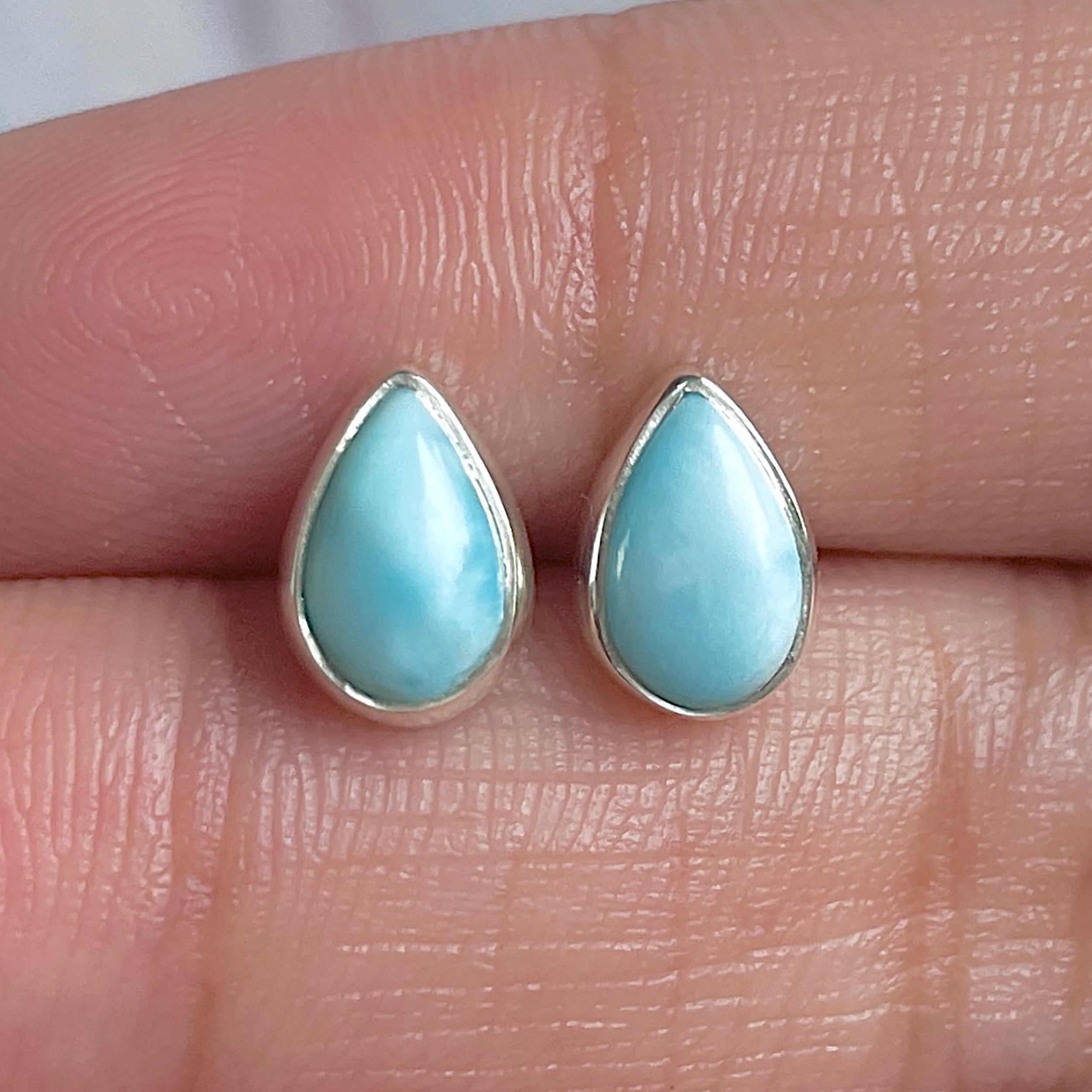 Larimar Stud Earring-(LAR-E-3096.)
