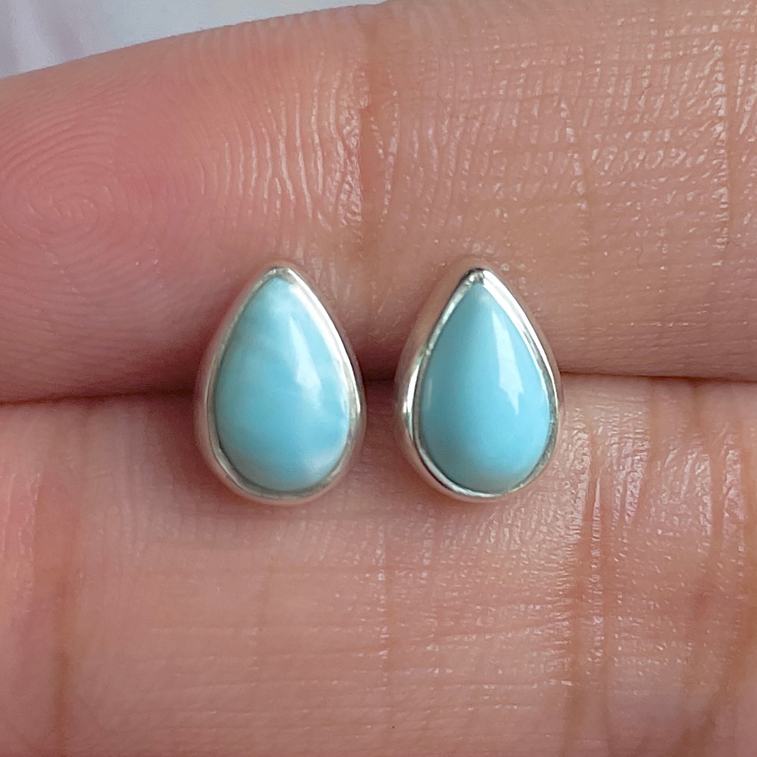 Larimar Stud Earring-(LAR-E-3097.)