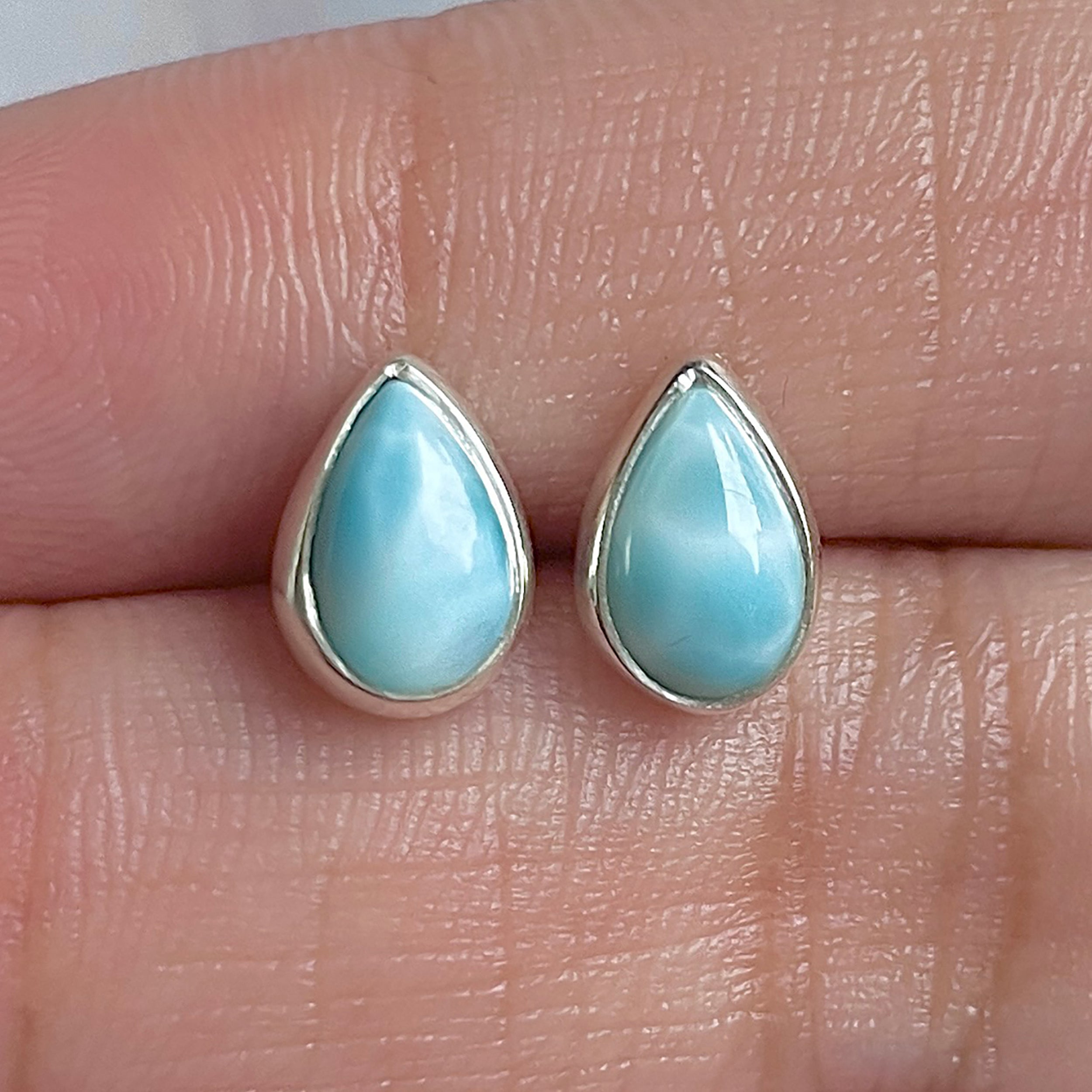 Larimar Stud Earring-(LAR-E-3098.)