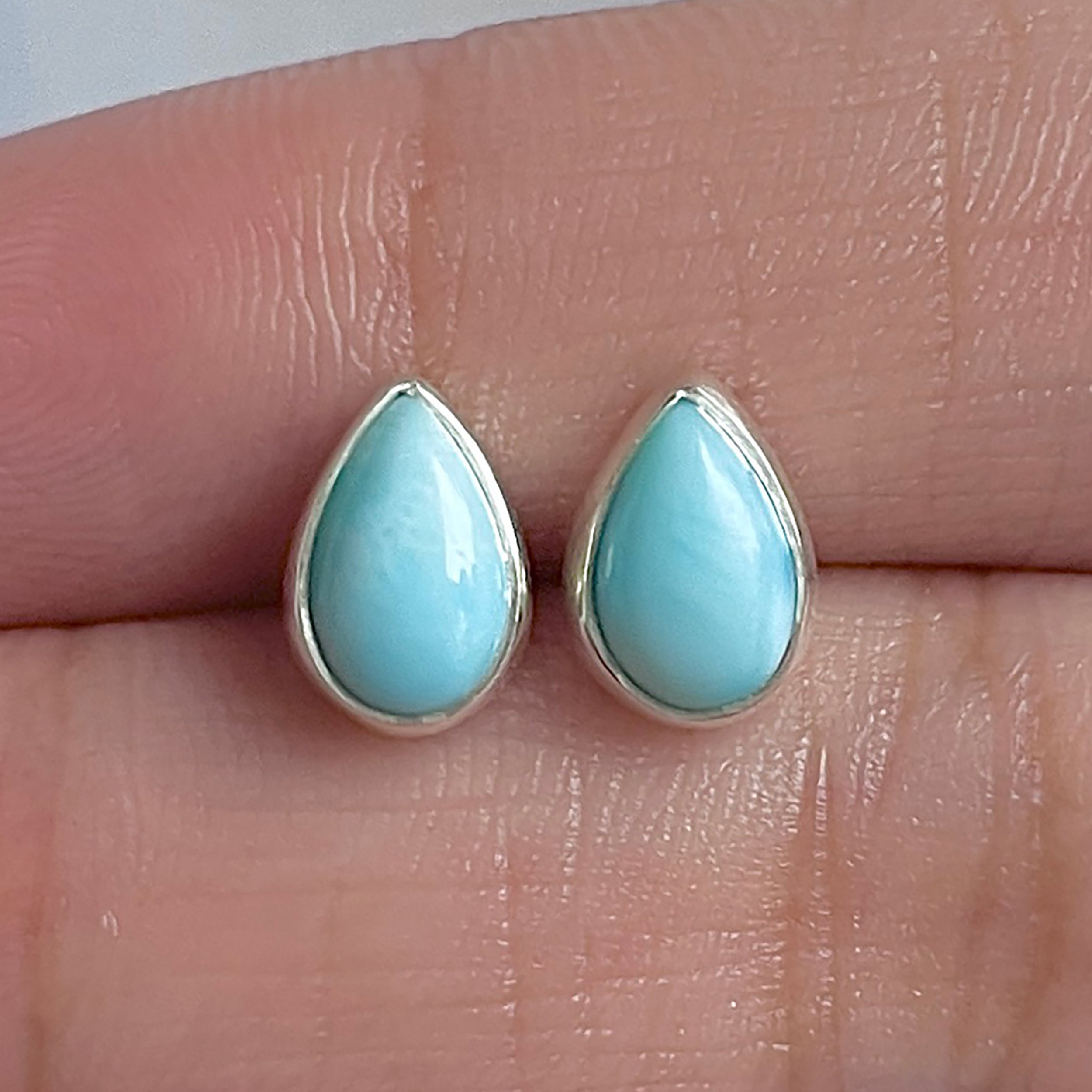 Larimar Stud Earring-(LAR-E-3099.)