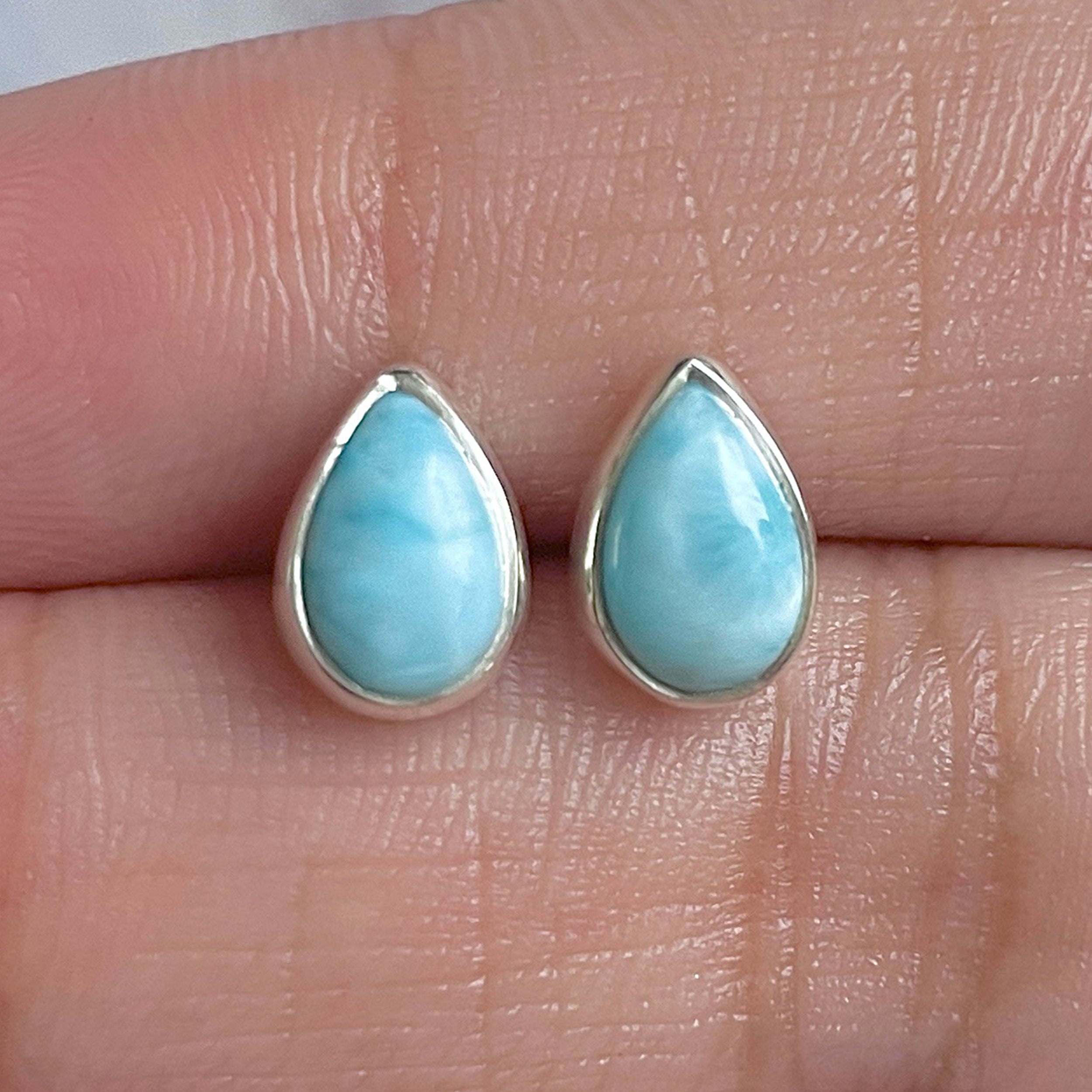 Larimar Stud Earring-(LAR-E-3100.)