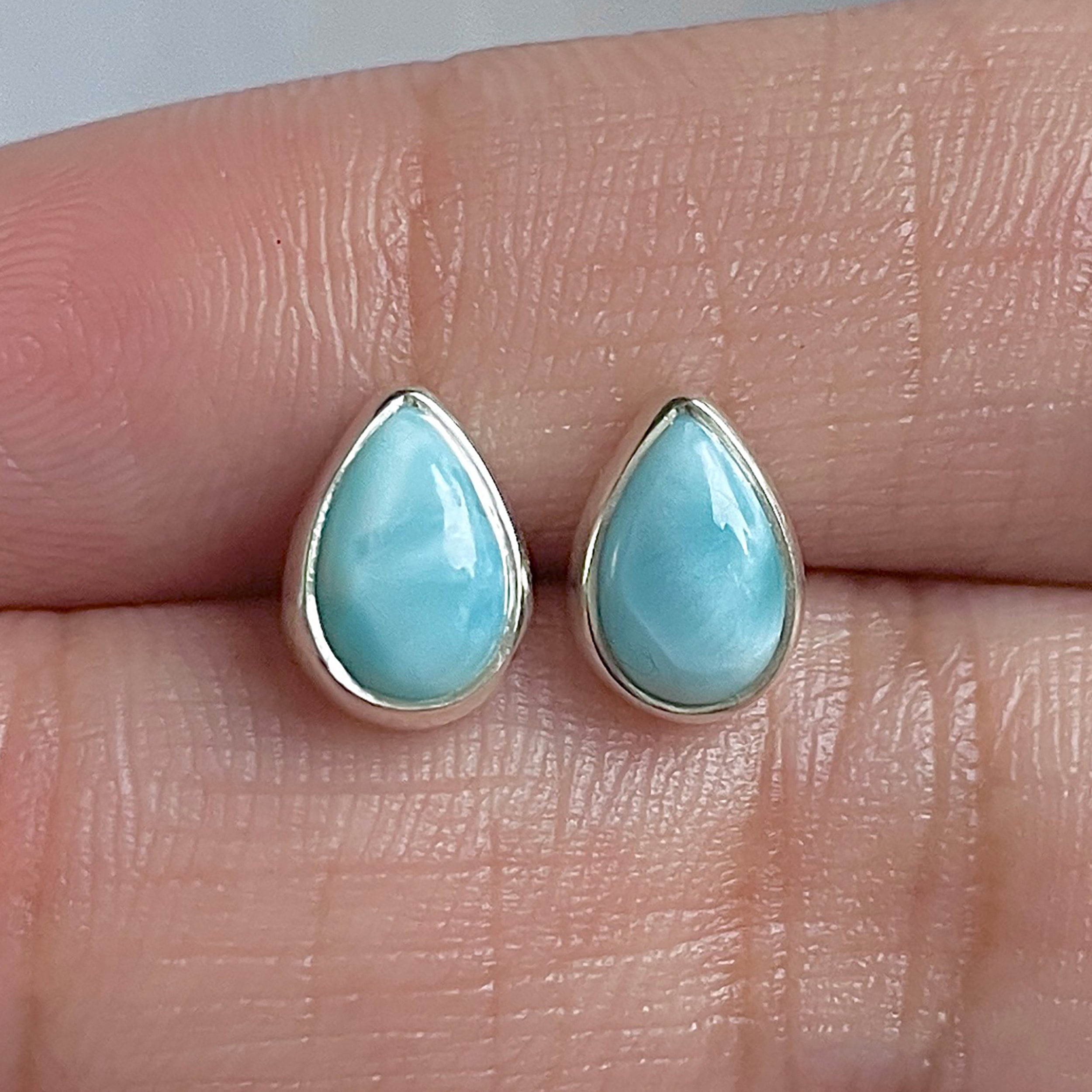 Larimar Stud Earring-(LAR-E-3101.)