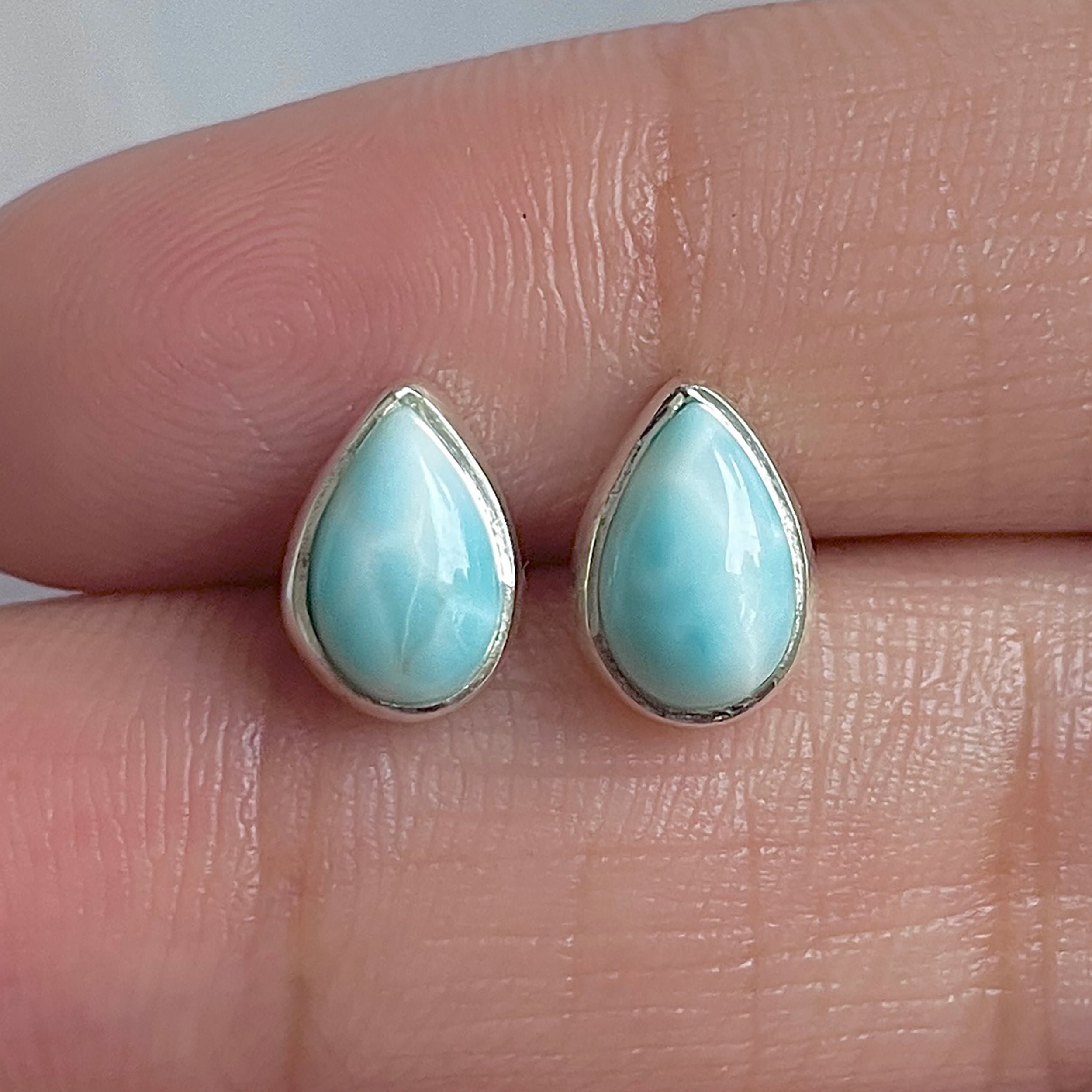 Larimar Stud Earring-(LAR-E-3102.)