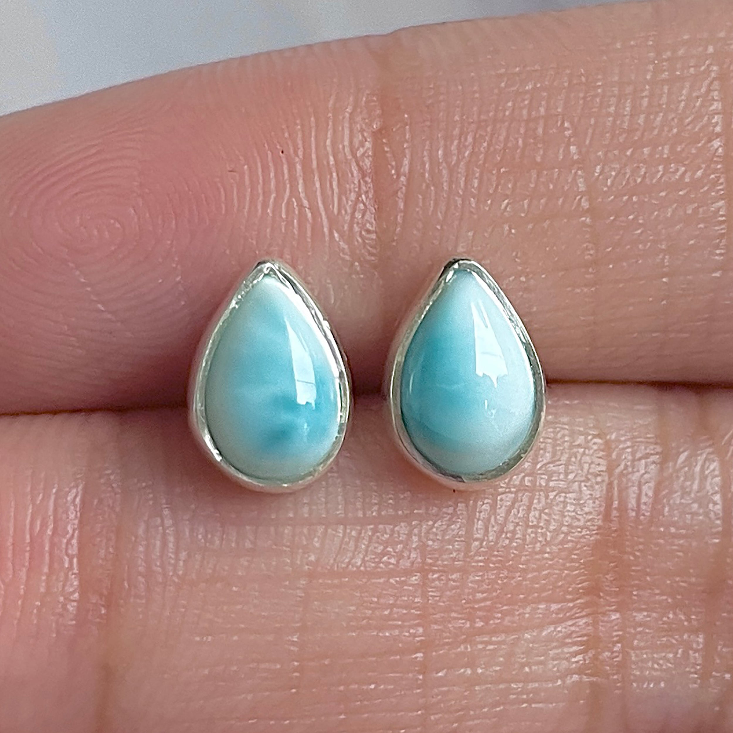 Larimar Stud Earring-(LAR-E-3103.)