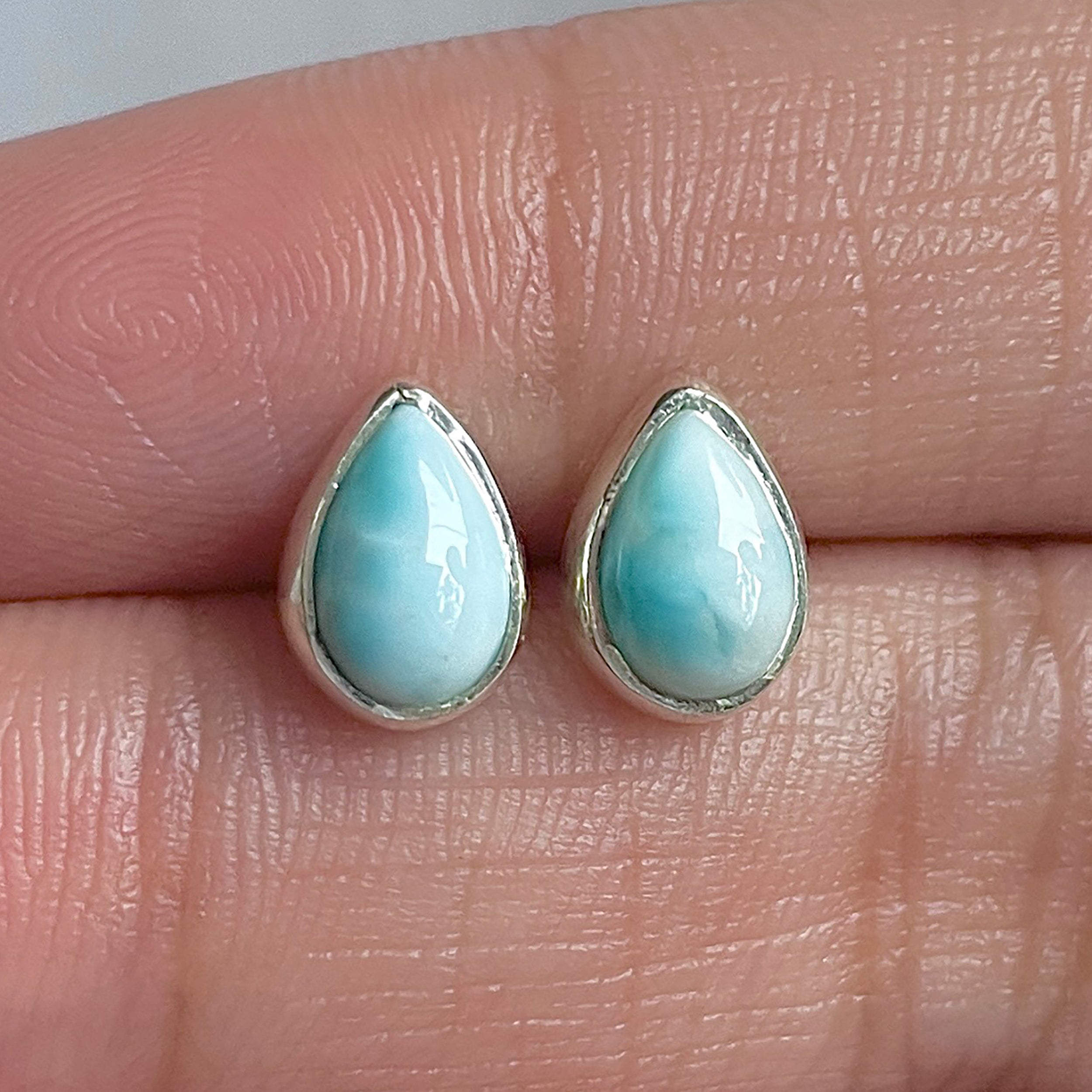 Larimar Stud Earring-(LAR-E-3104.)