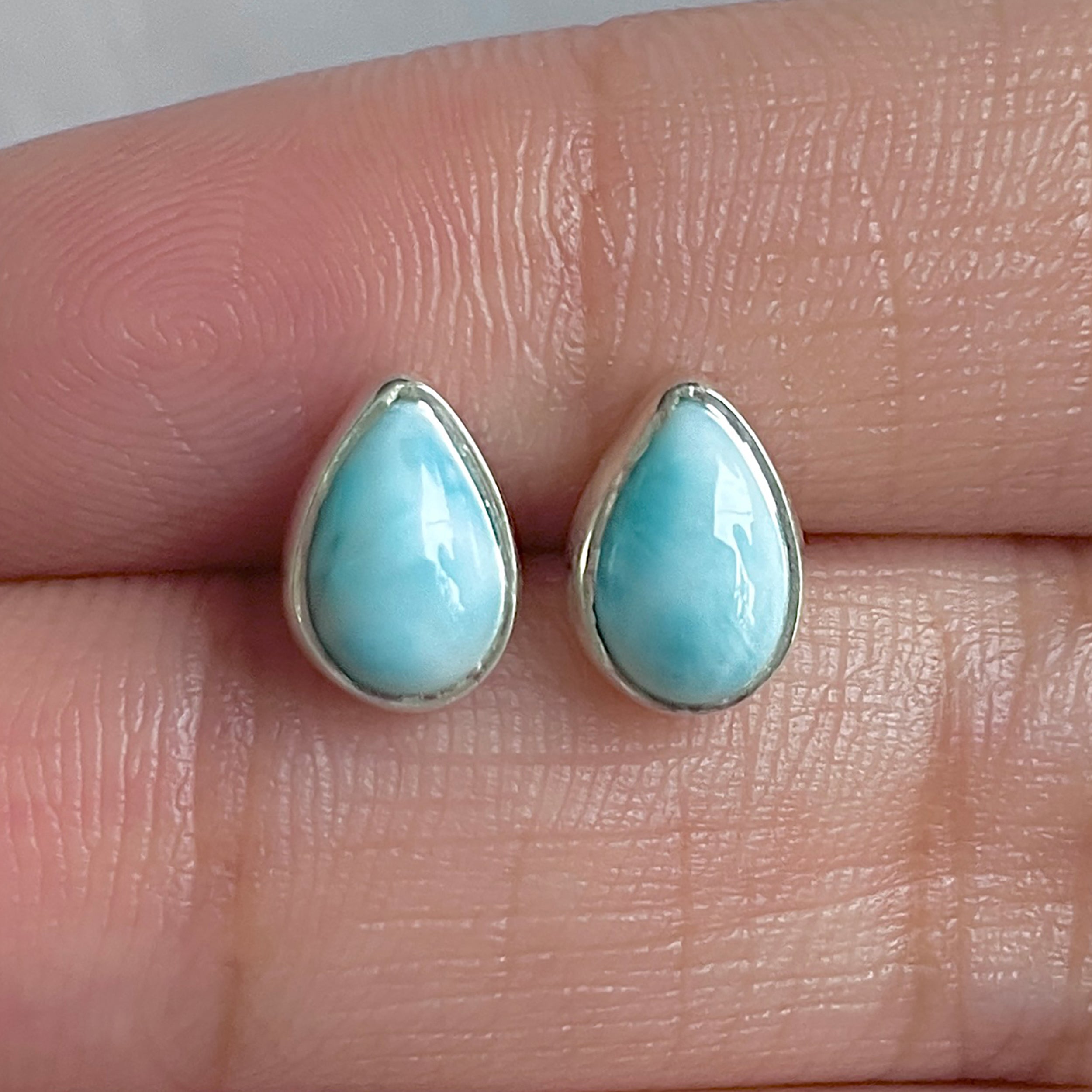 Larimar Stud Earring-(LAR-E-3105.)