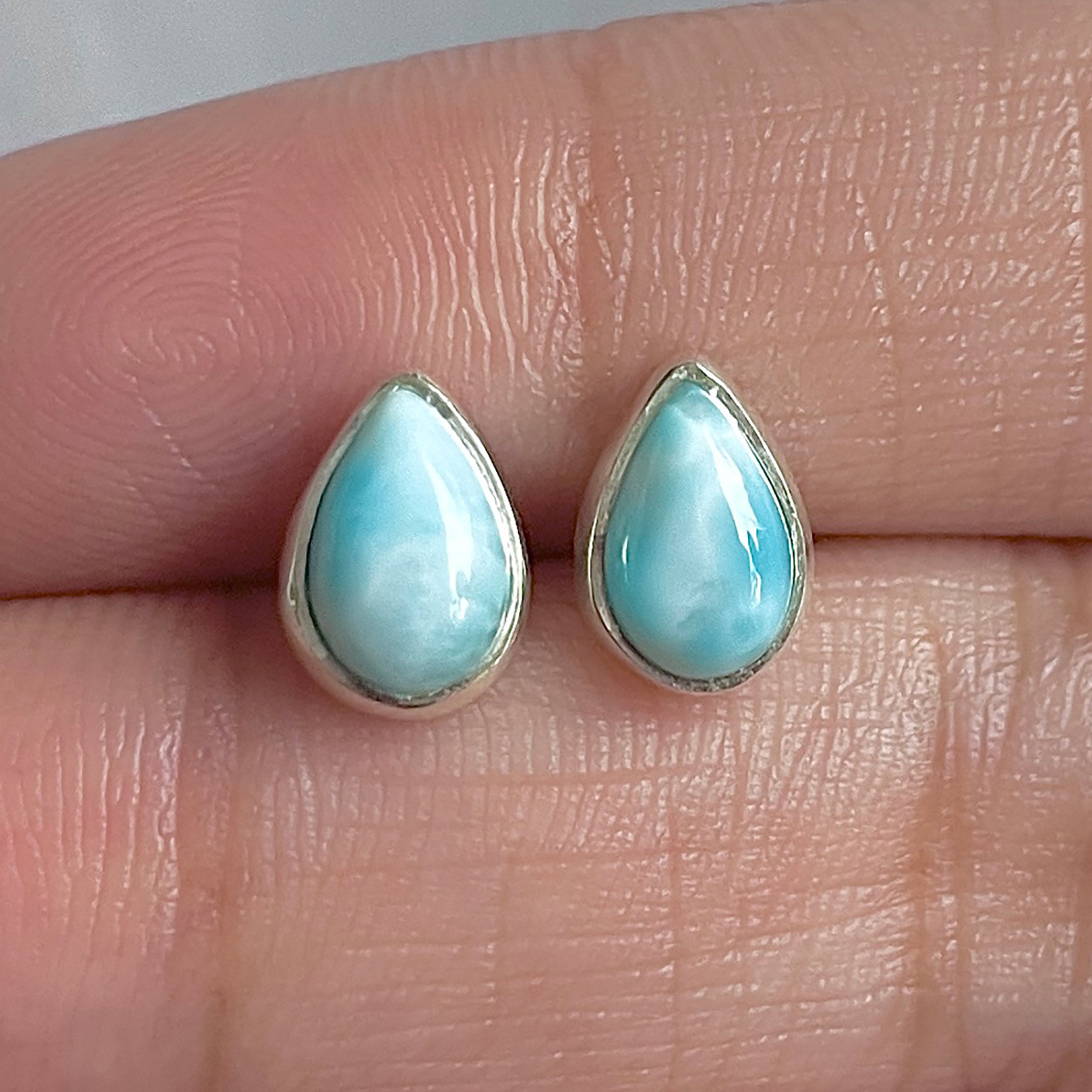 Larimar Stud Earring-(LAR-E-3106.)