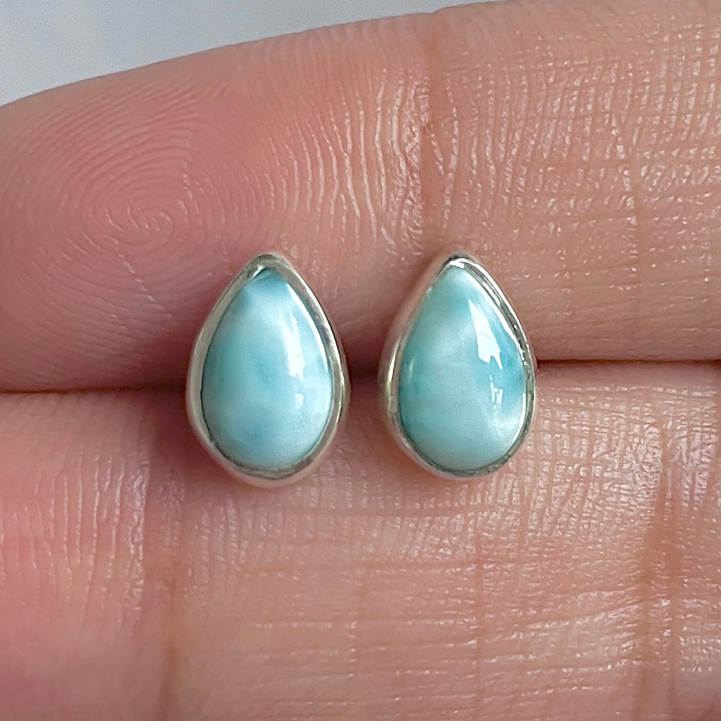 Larimar Stud Earring-(LAR-E-3107.)