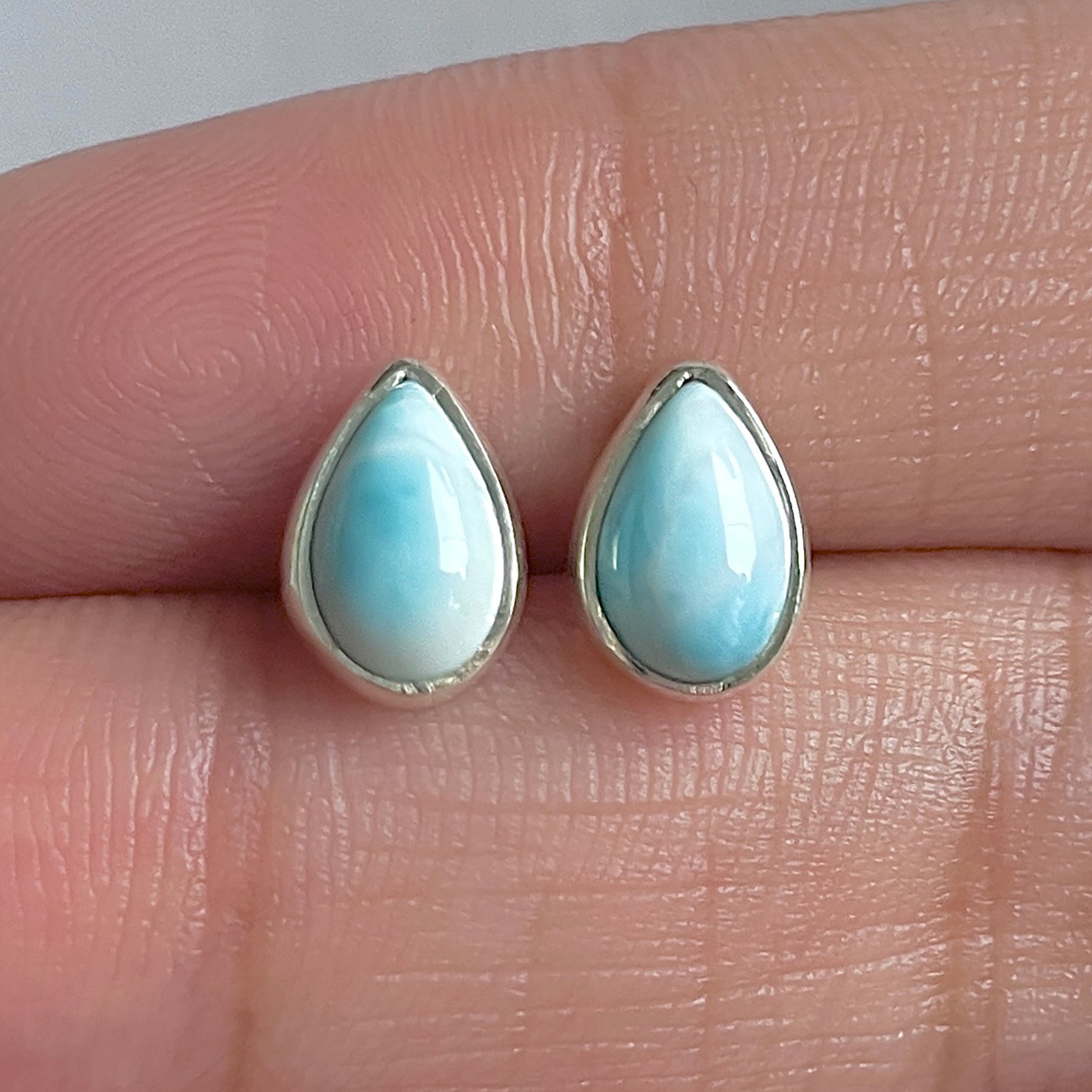 Larimar Stud Earring-(LAR-E-3108.)