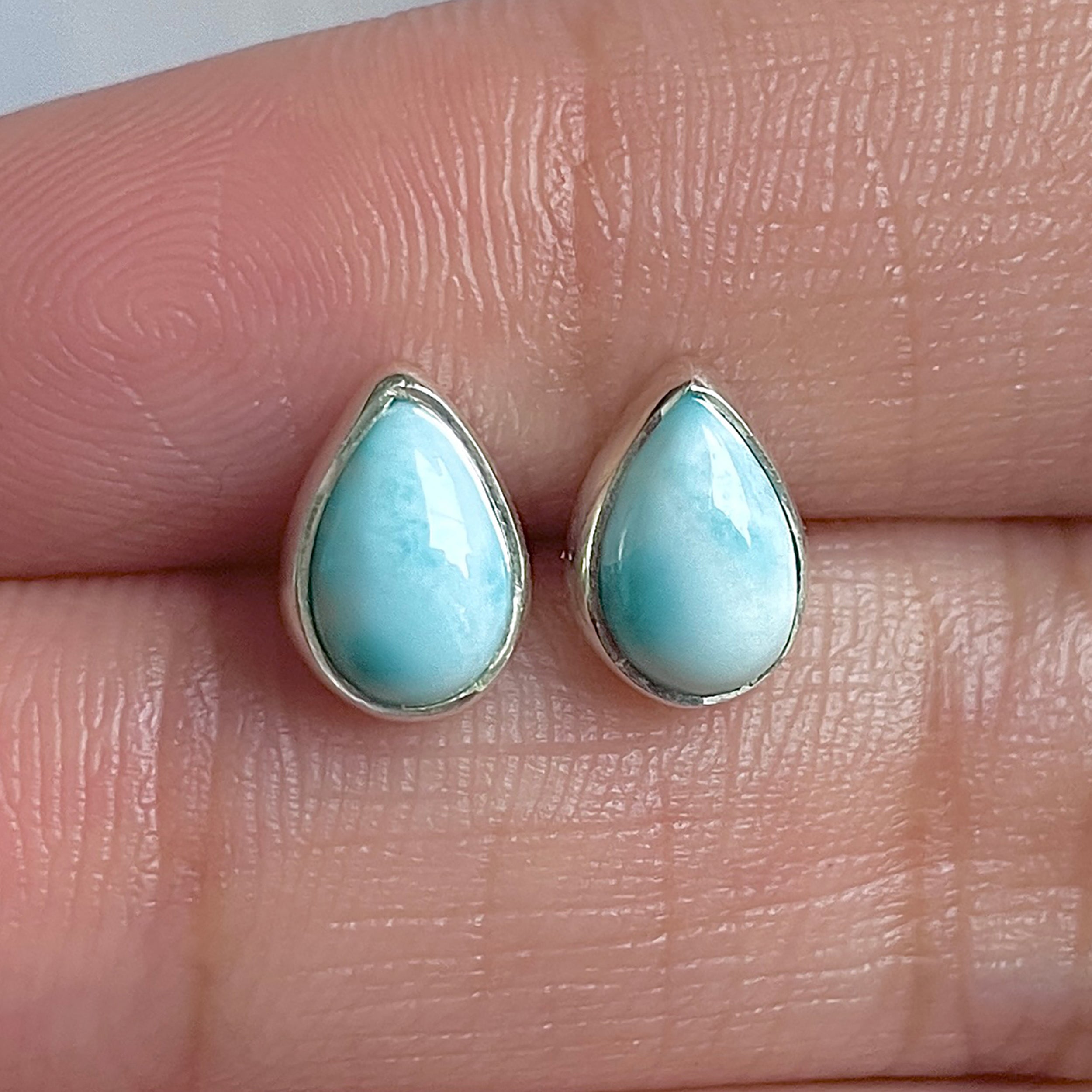 Larimar Stud Earring-(LAR-E-3109.)