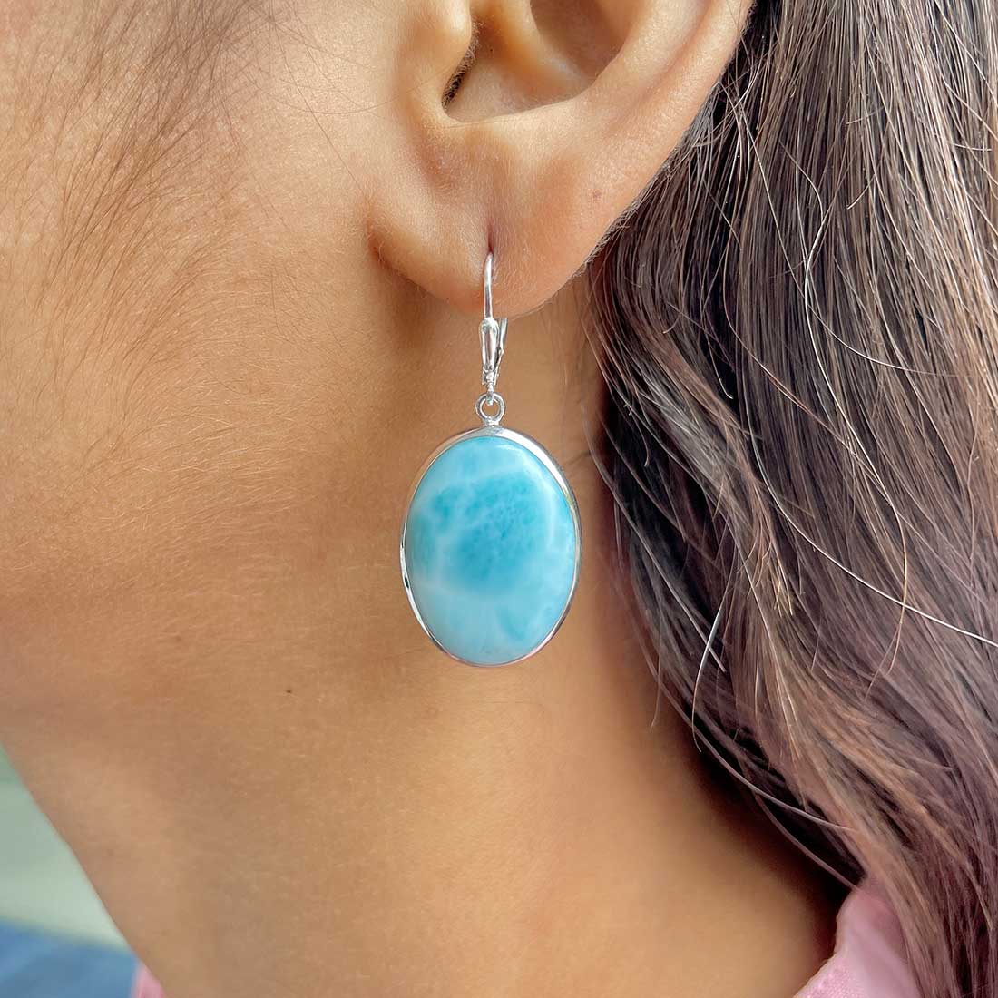 Larimar Earring-(LAR-E-311.)