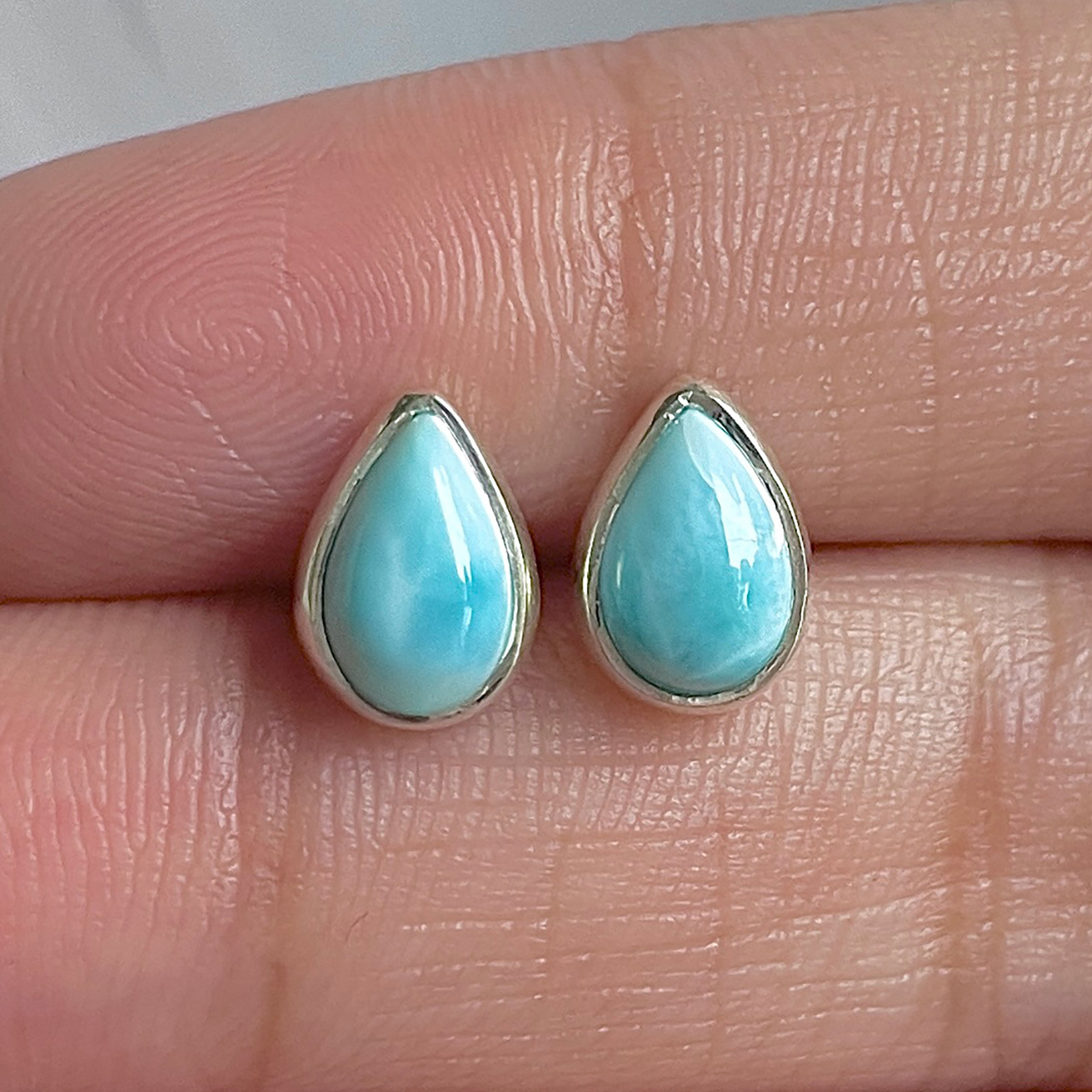 Larimar Stud Earring-(LAR-E-3110.)