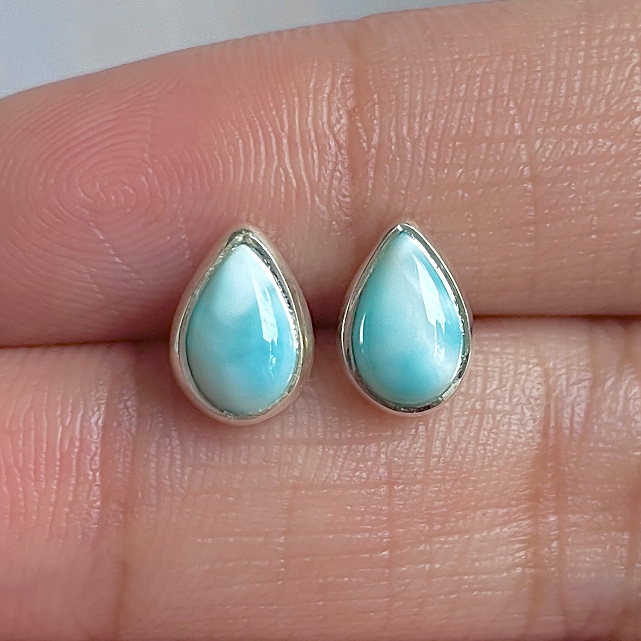 Larimar Stud Earring-(LAR-E-3111.)