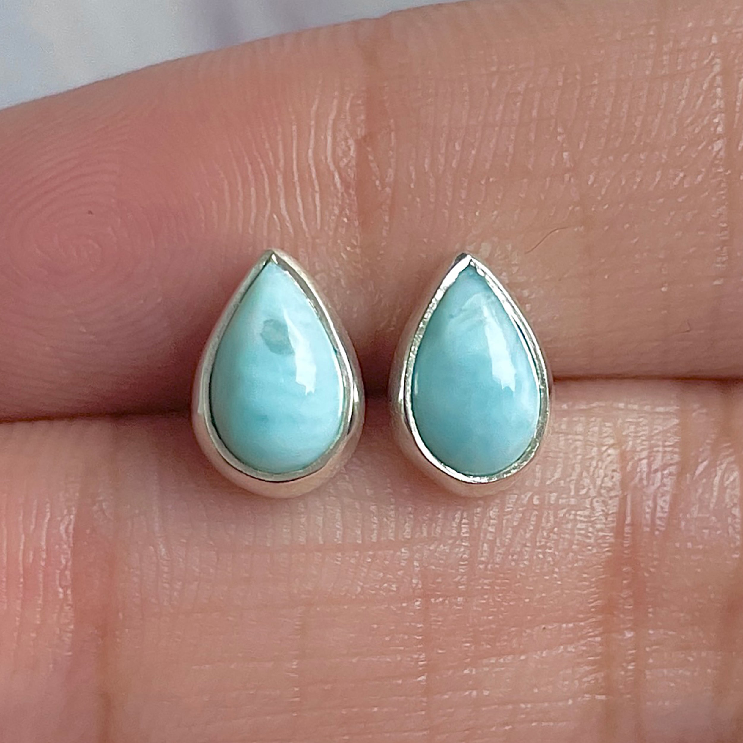 Larimar Stud Earring-(LAR-E-3112.)