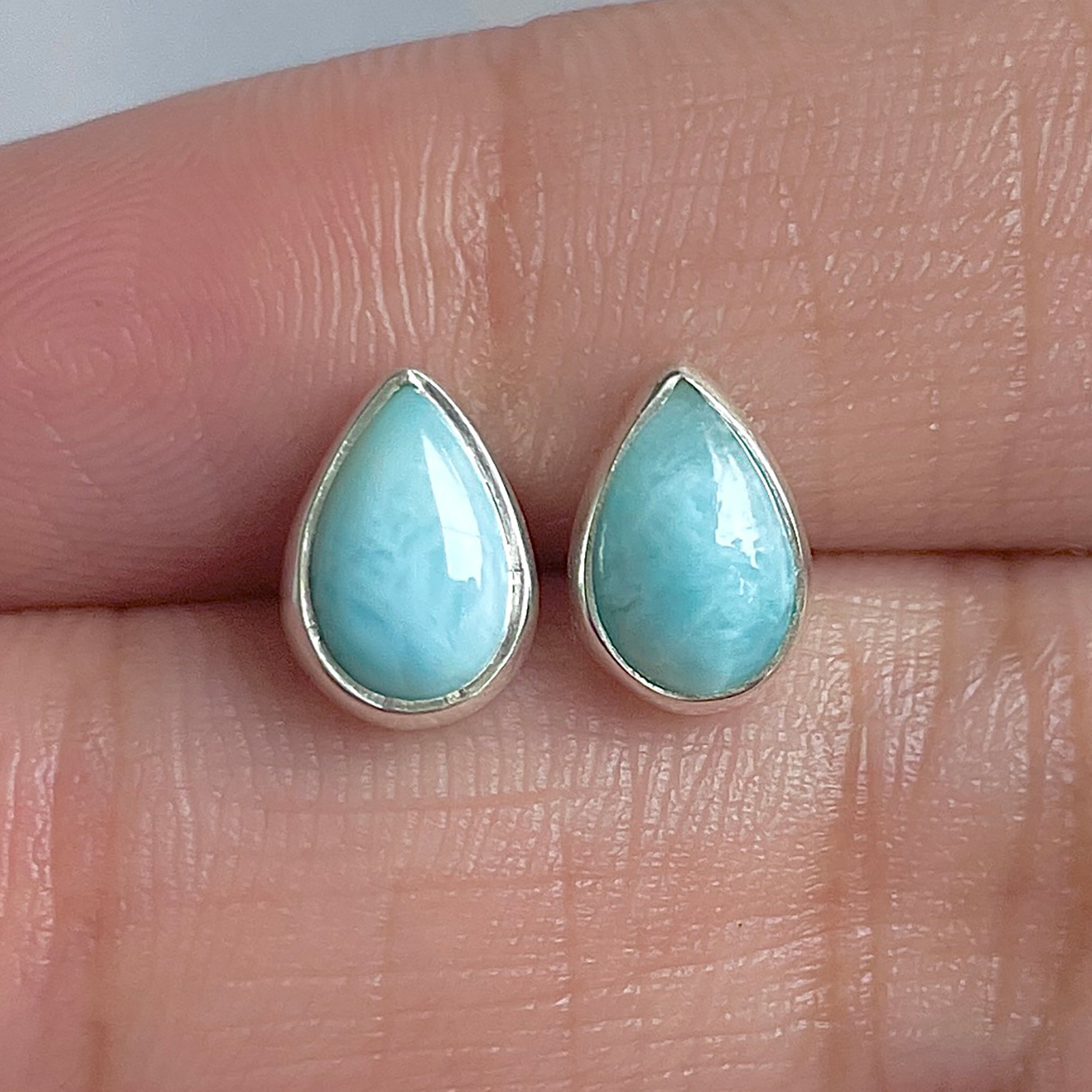 Larimar Stud Earring-(LAR-E-3113.)