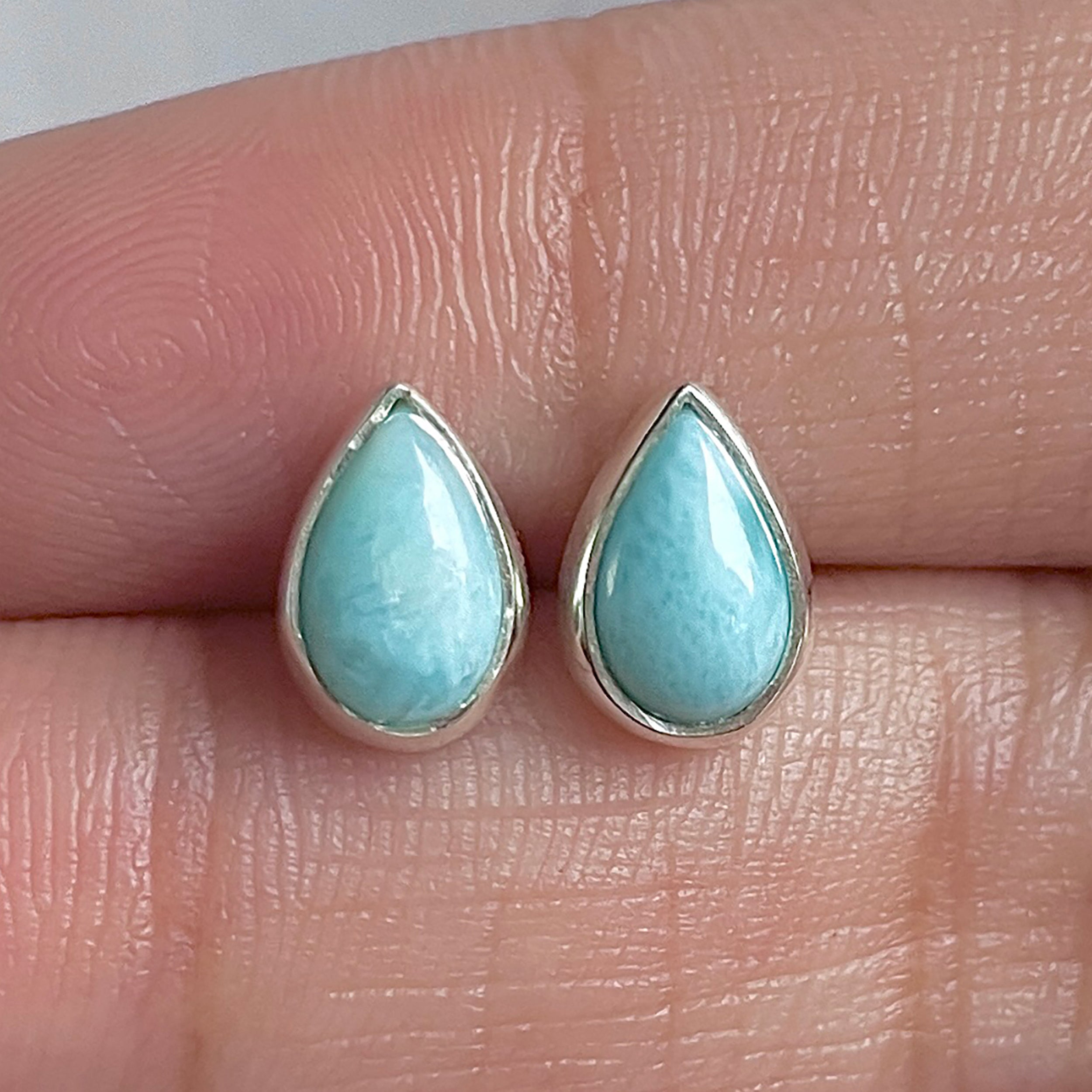 Larimar Stud Earring-(LAR-E-3114.)
