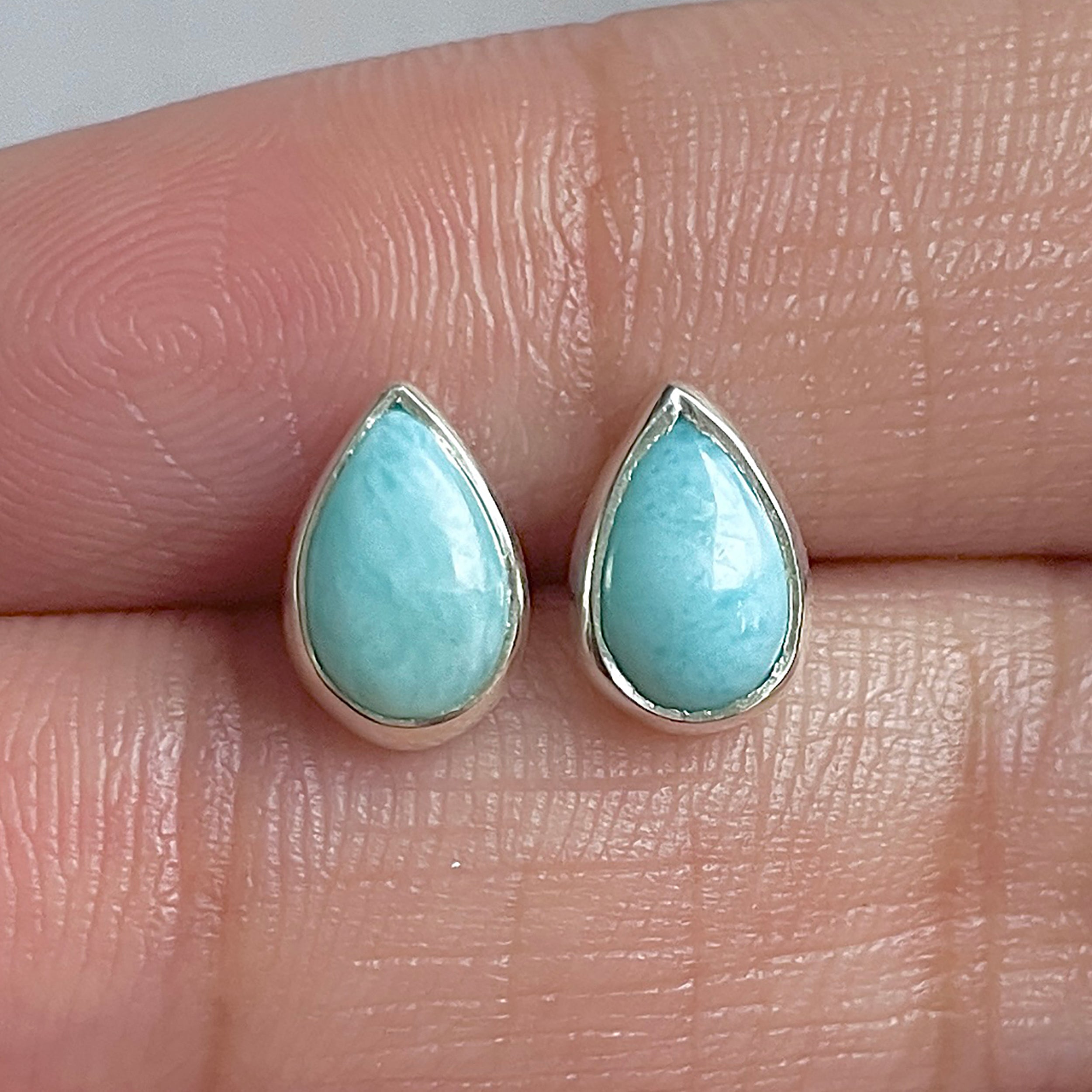 Larimar Stud Earring-(LAR-E-3116.)