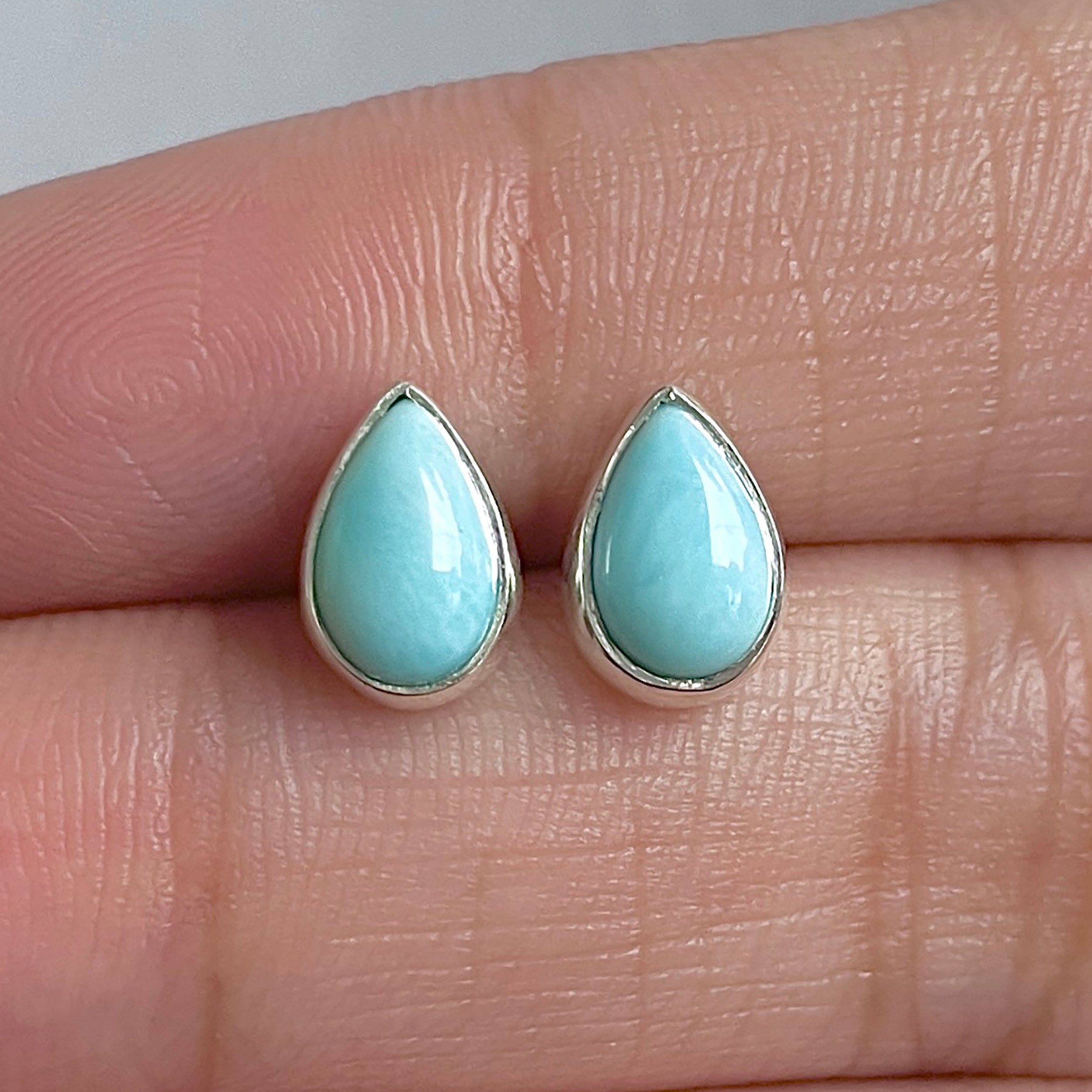 Larimar Stud Earring-(LAR-E-3117.)