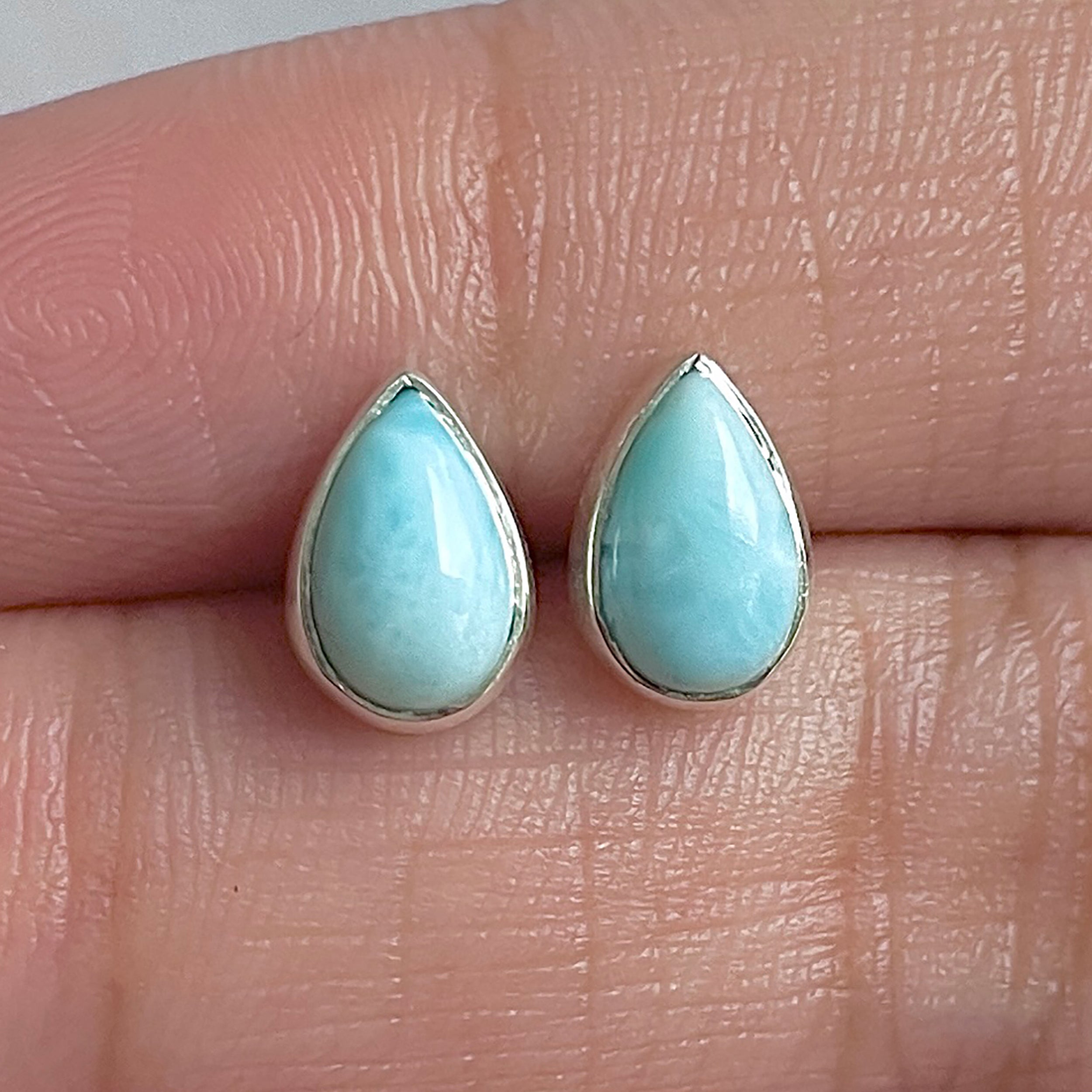Larimar Stud Earring-(LAR-E-3118.)