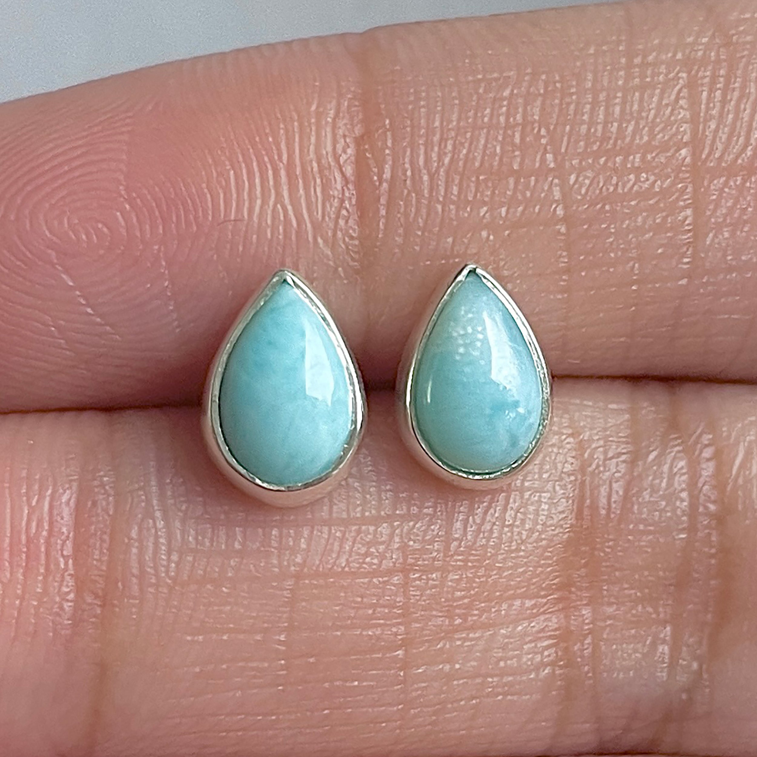 Larimar Stud Earring-(LAR-E-3119.)