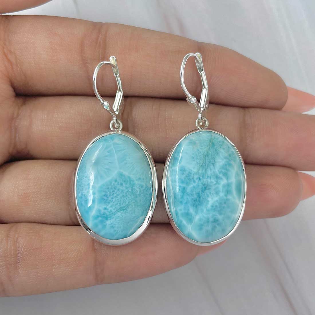 Larimar Earring-(LAR-E-312.)