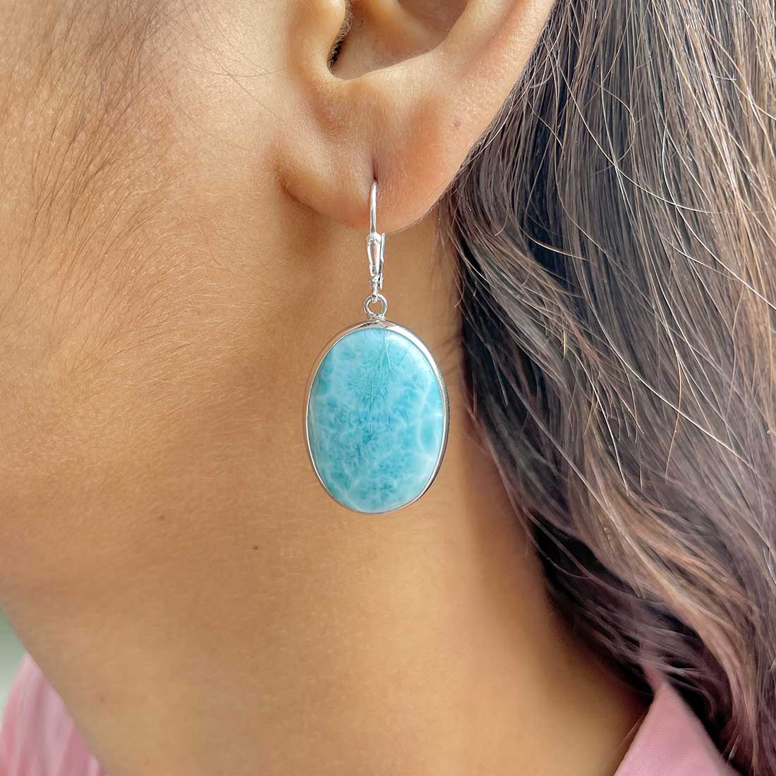 Larimar Earring-(LAR-E-312.)