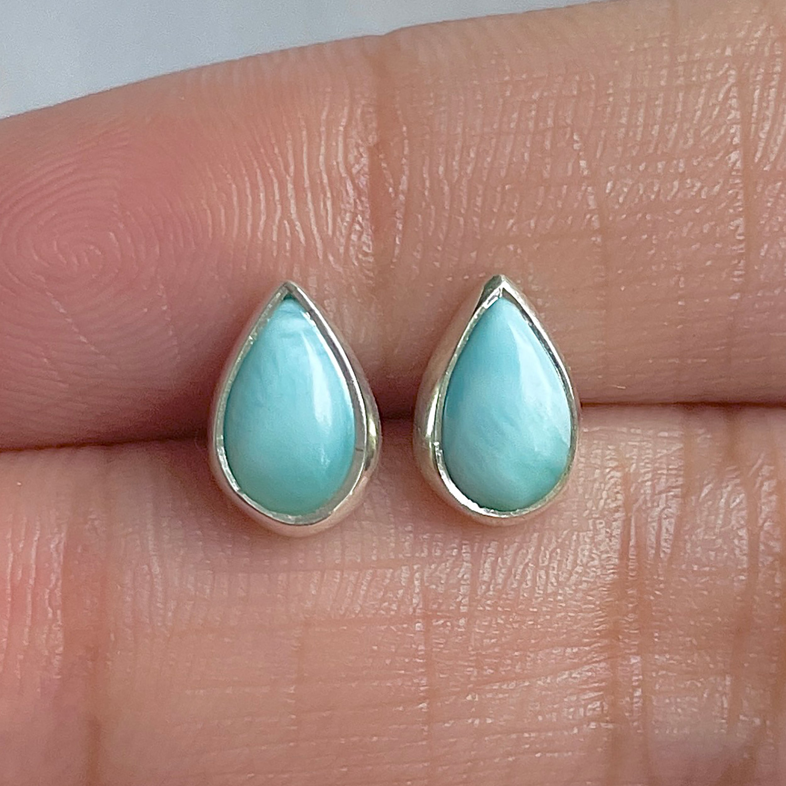 Larimar Stud Earring-(LAR-E-3120.)