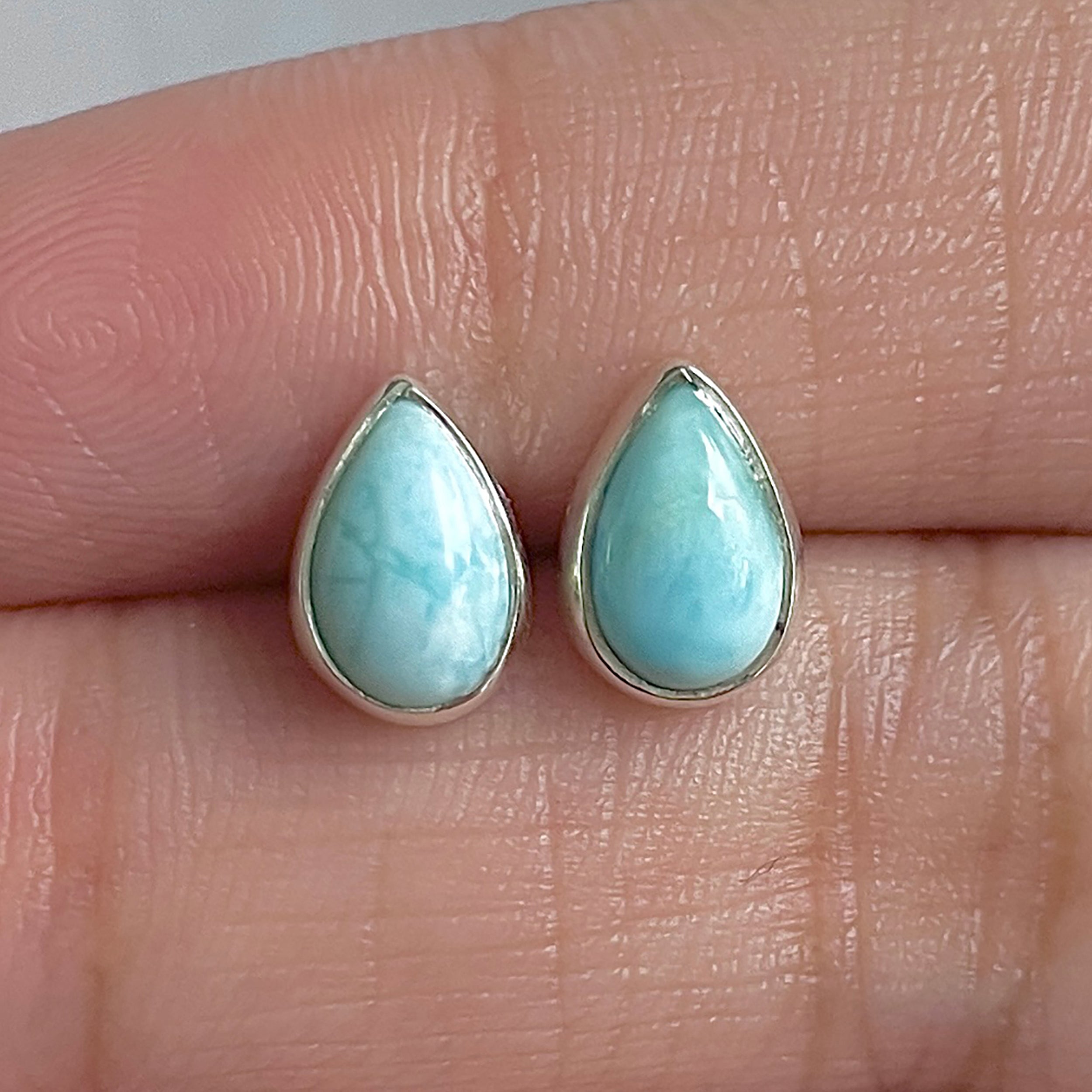 Larimar Stud Earring-(LAR-E-3121.)