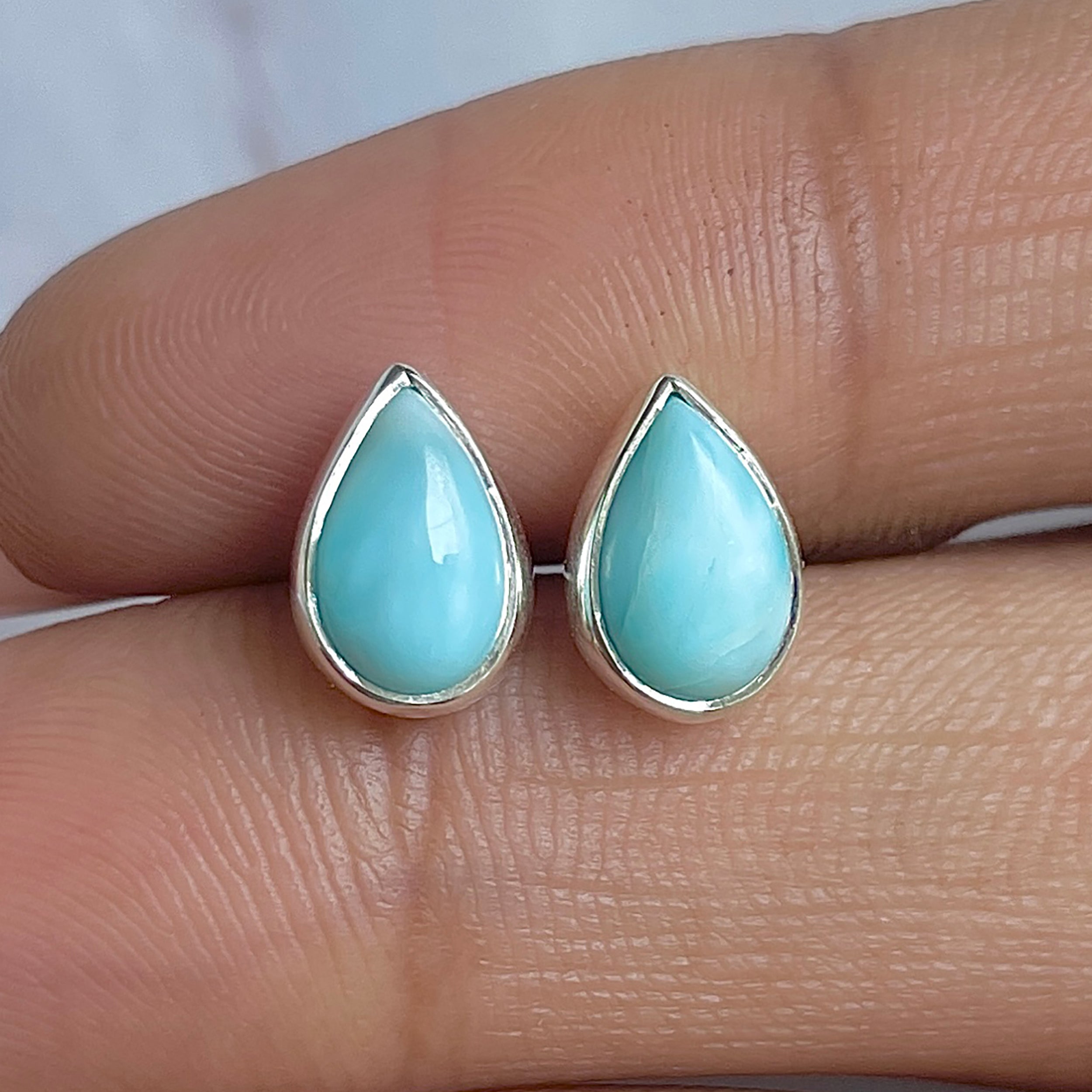 Larimar Stud Earring-(LAR-E-3122.)