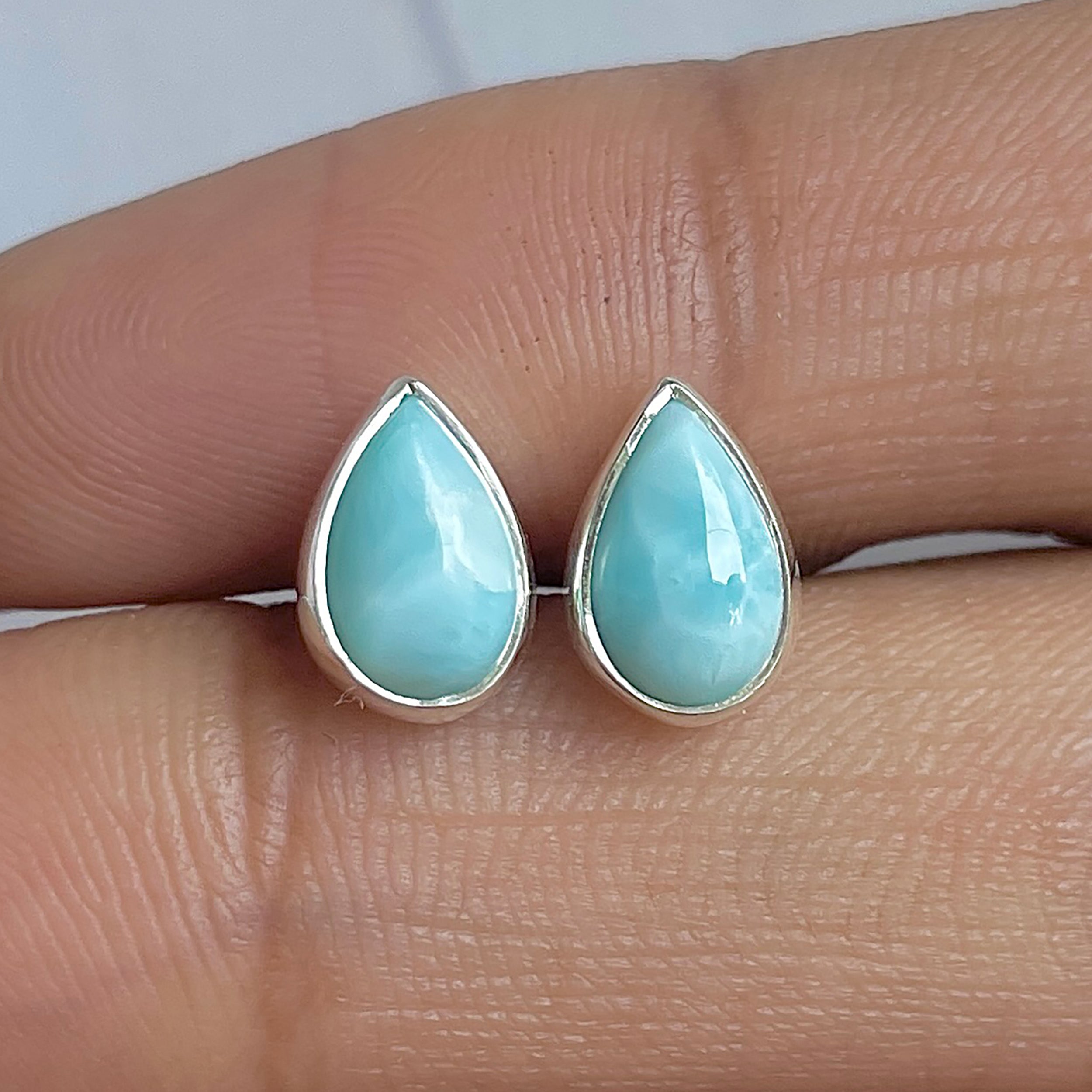 Larimar Stud Earring-(LAR-E-3123.)