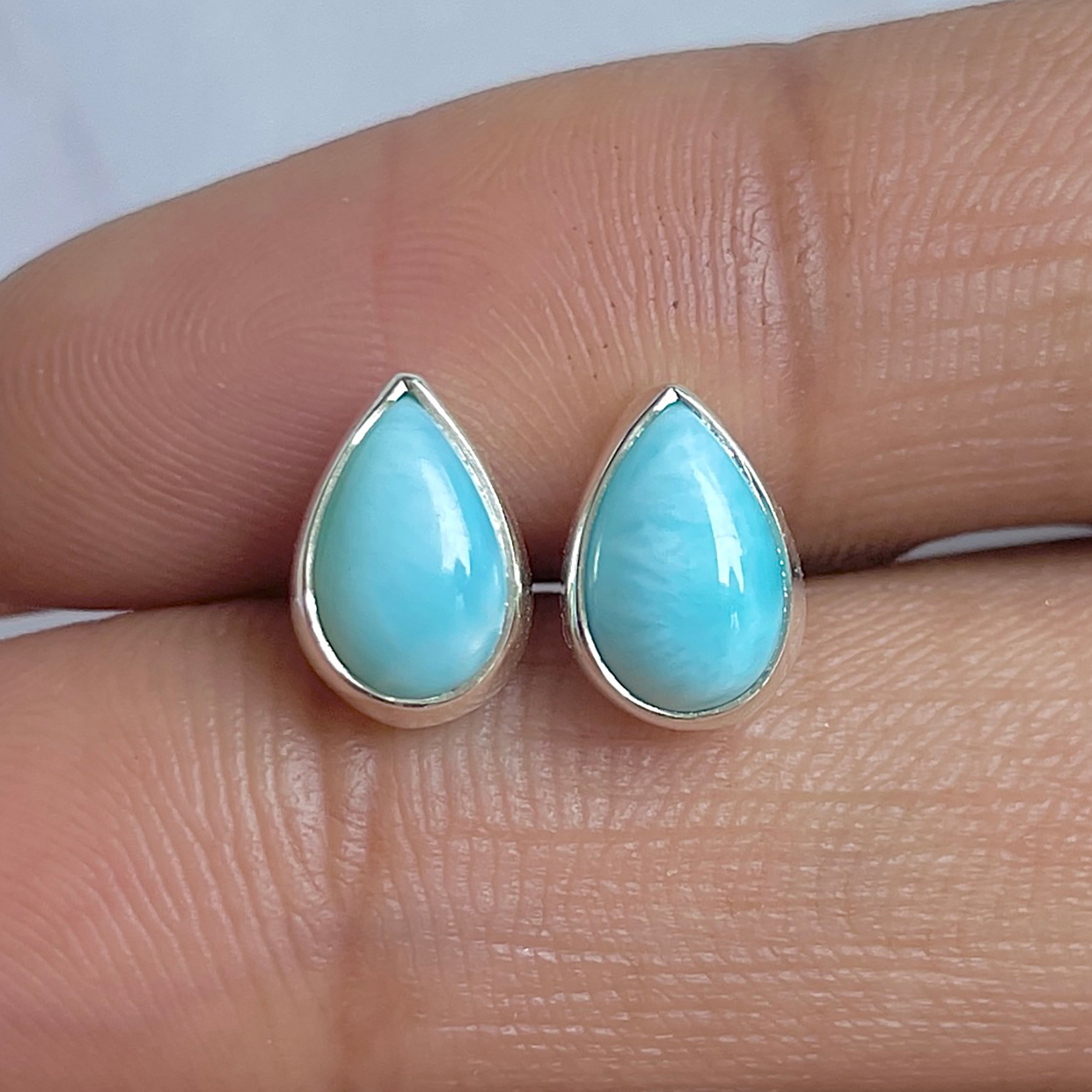 Larimar Stud Earring-(LAR-E-3124.)