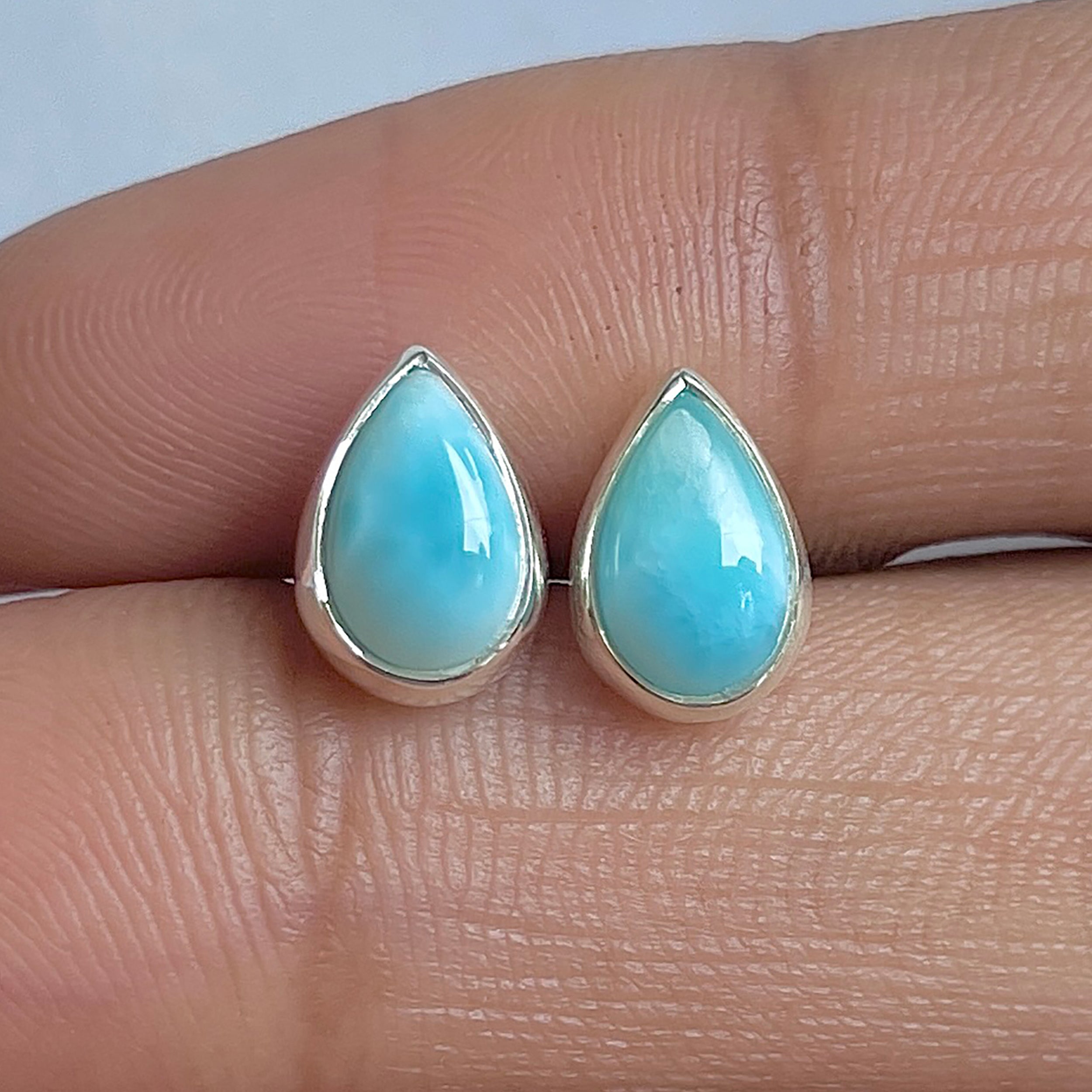 Larimar Stud Earring-(LAR-E-3126.)