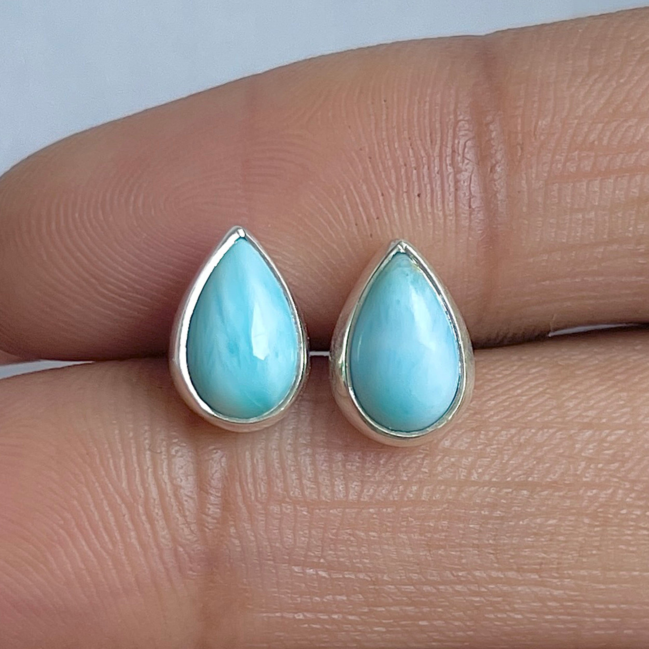 Larimar Stud Earring-(LAR-E-3128.)