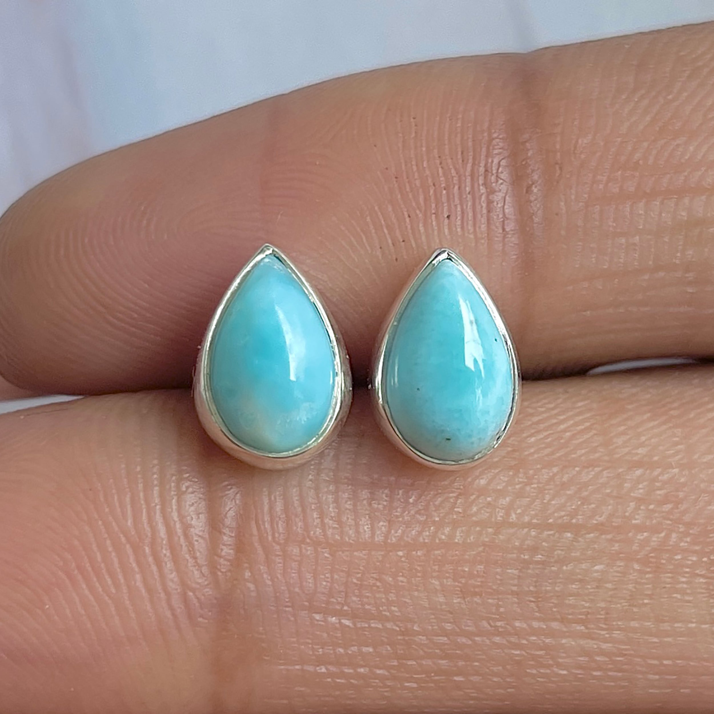 Larimar Stud Earring-(LAR-E-3130.)
