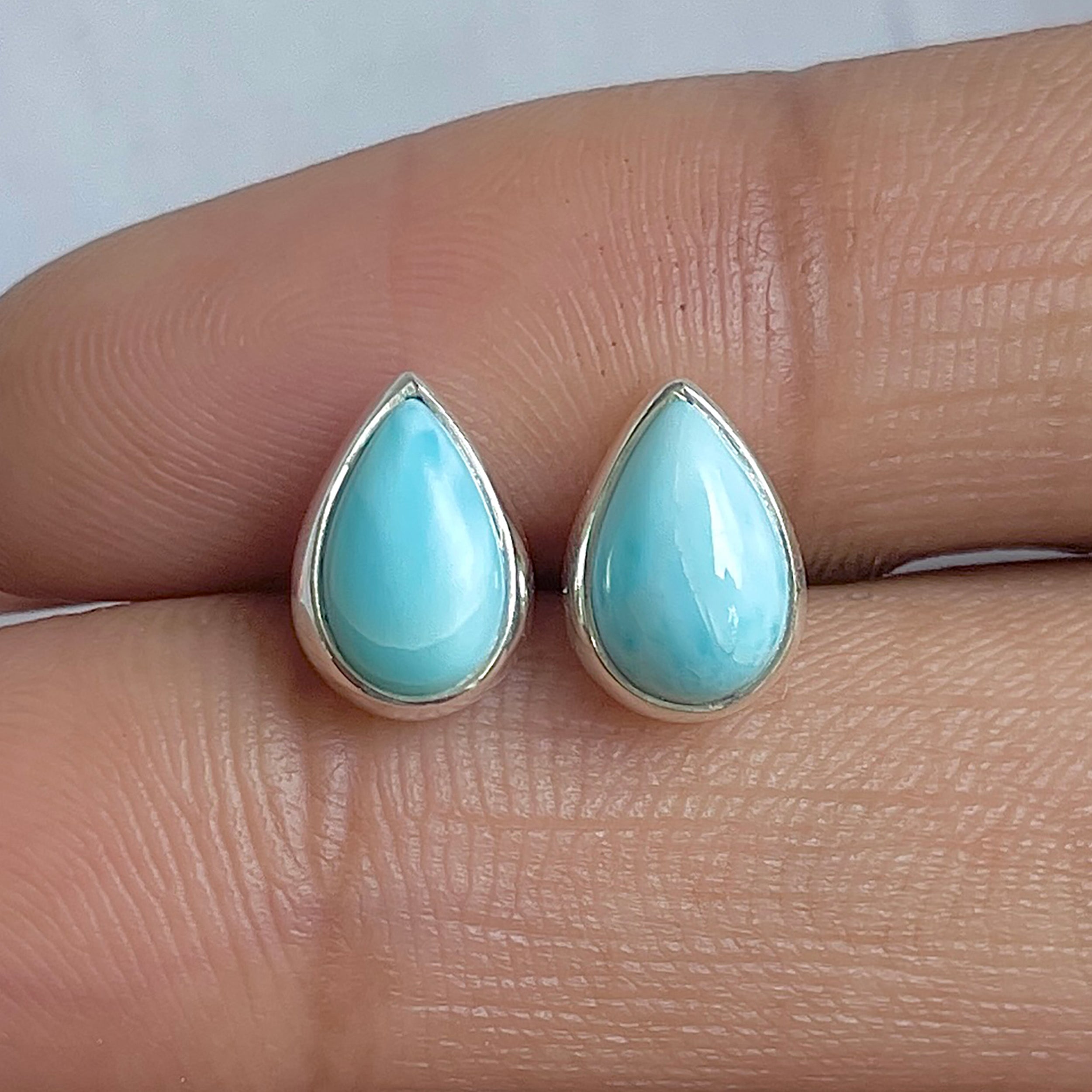 Larimar Stud Earring-(LAR-E-3131.)