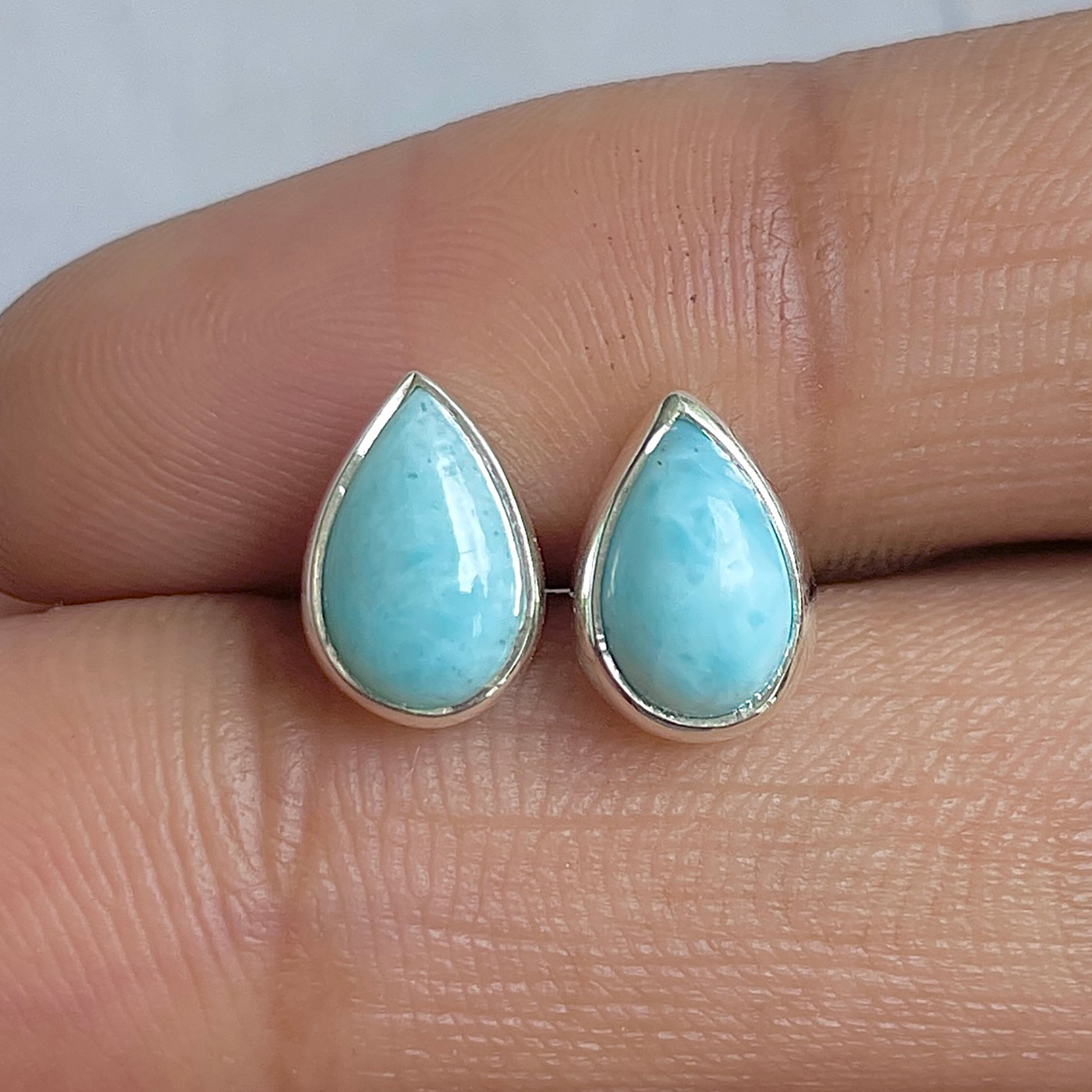 Larimar Stud Earring-(LAR-E-3132.)