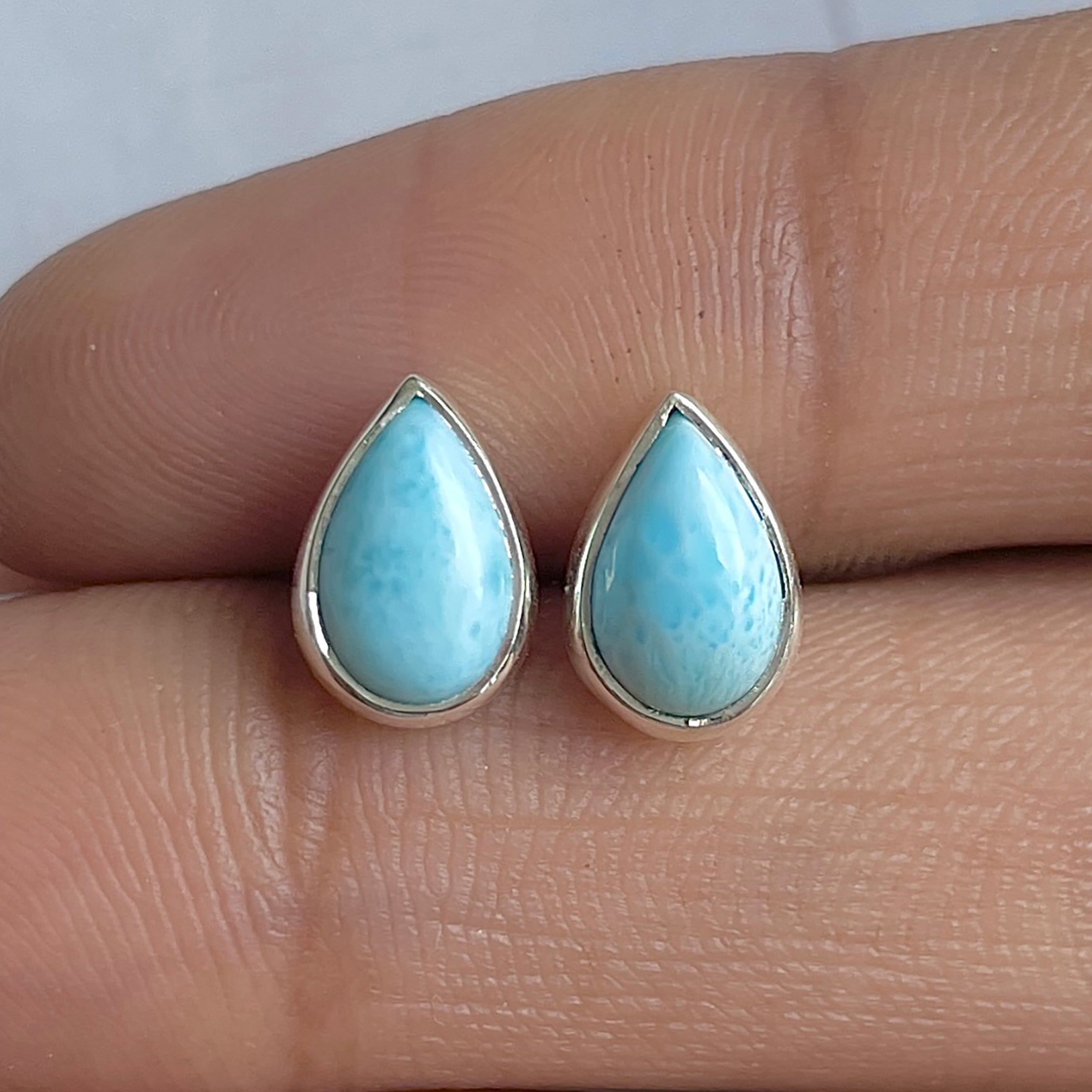 Larimar Stud Earring-(LAR-E-3134.)