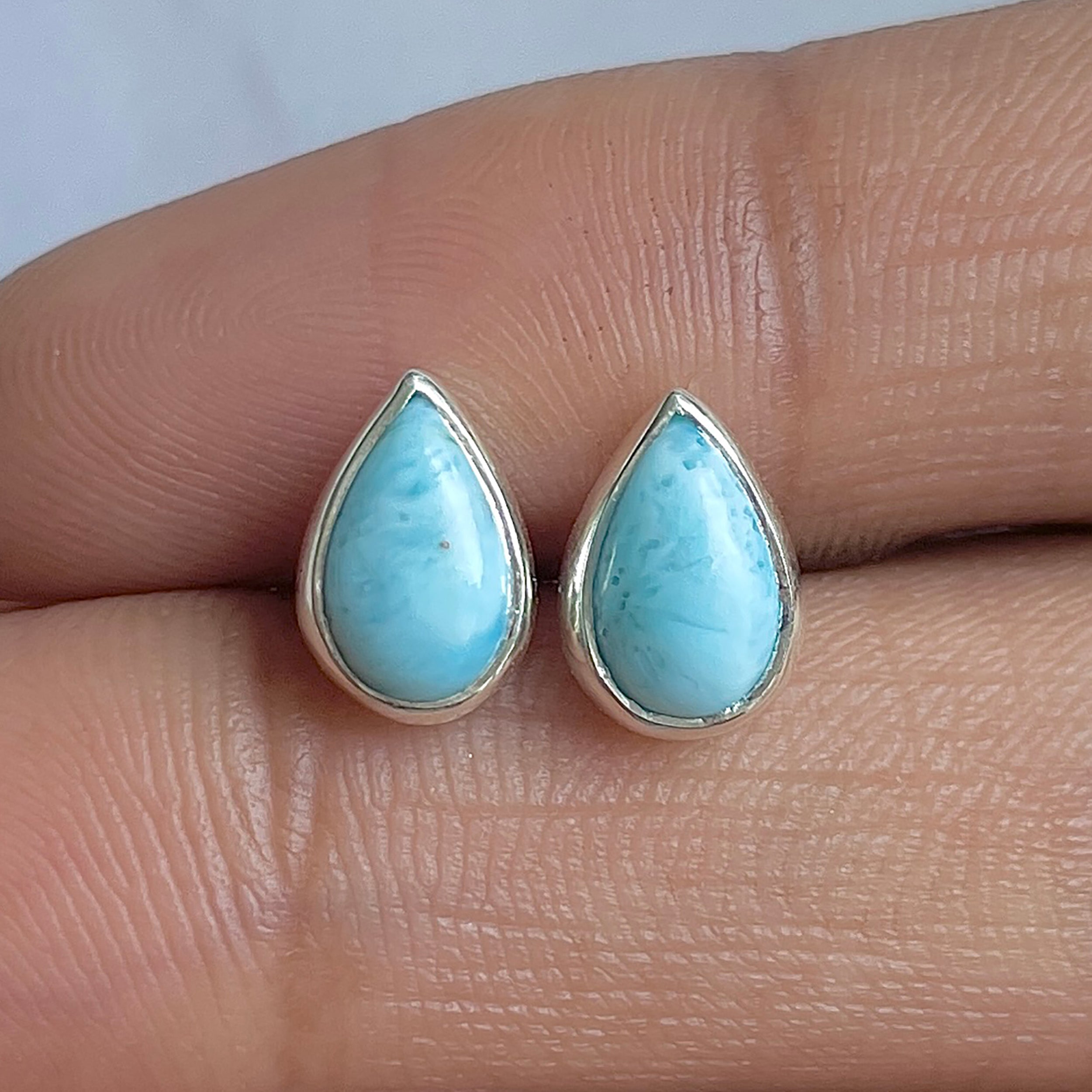 Larimar Stud Earring-(LAR-E-3135.)